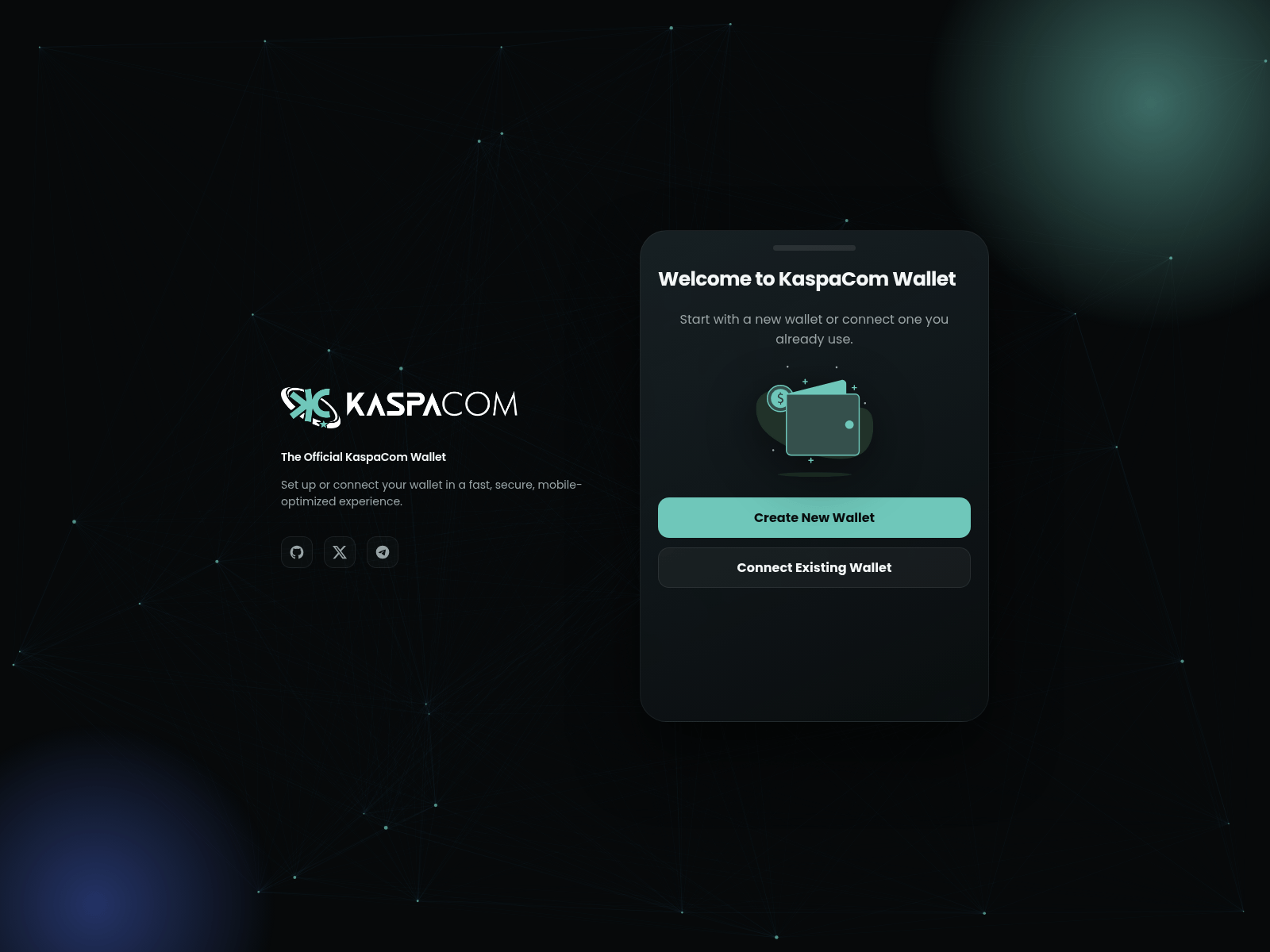 Screenshot of kaspawebwallet.com