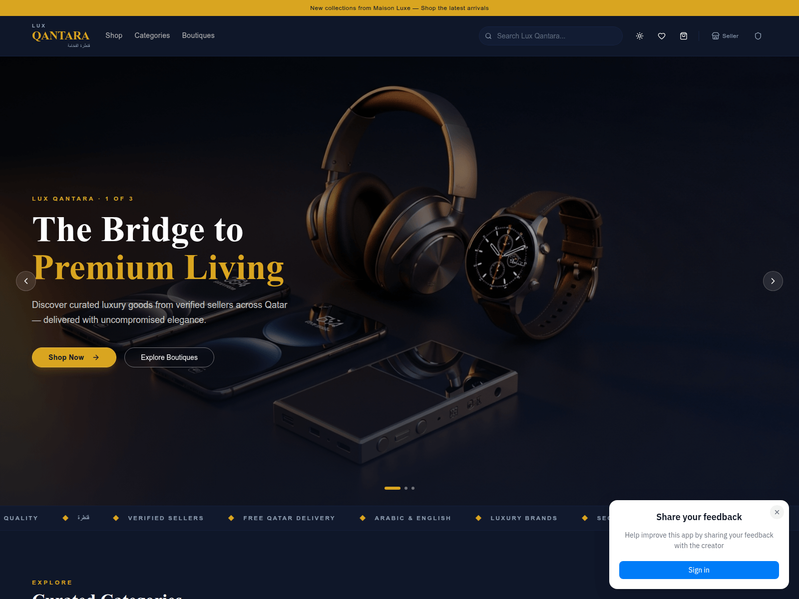 Screenshot of luxqantara.com