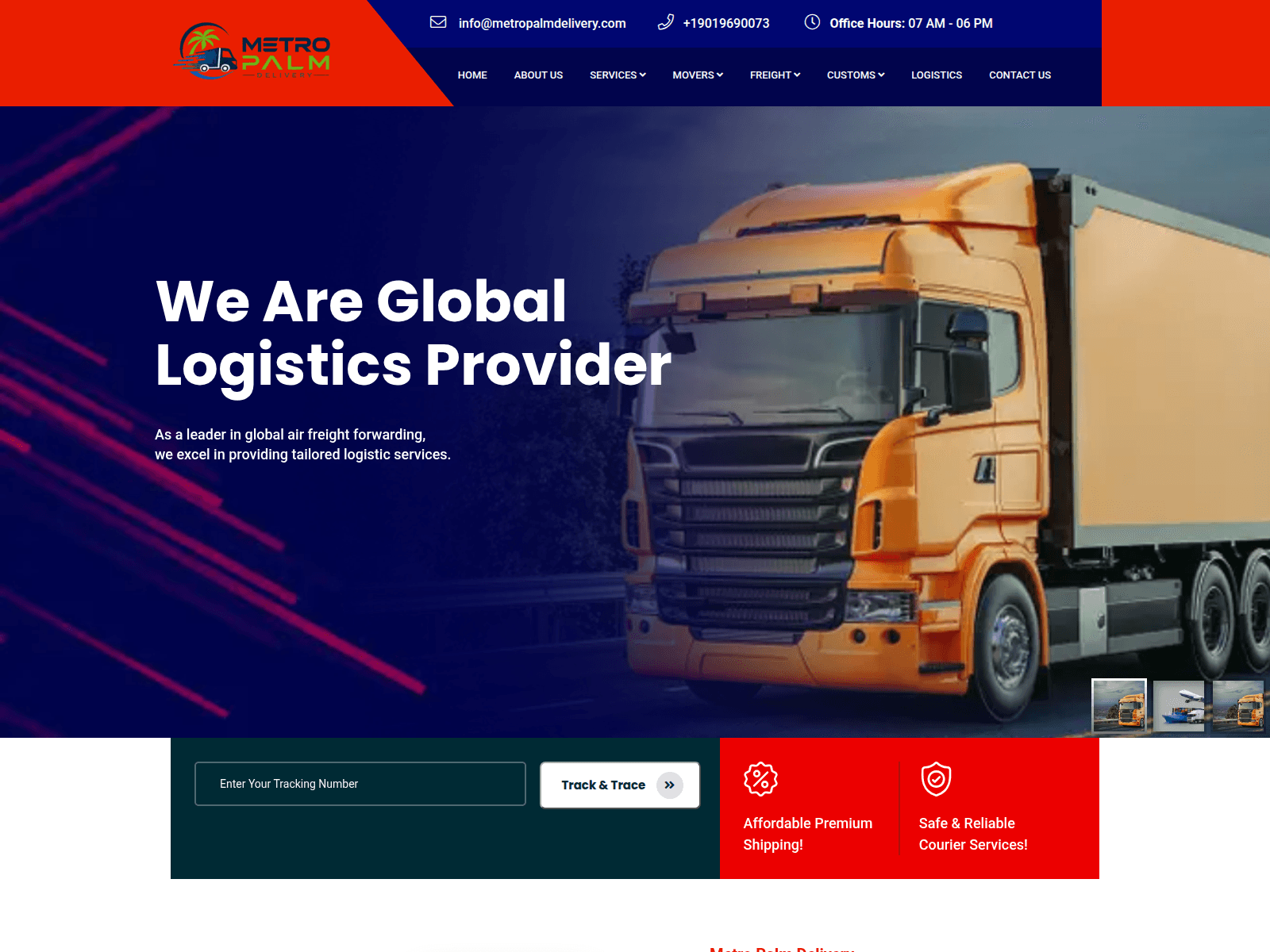 Screenshot of metropalmdelivery.com