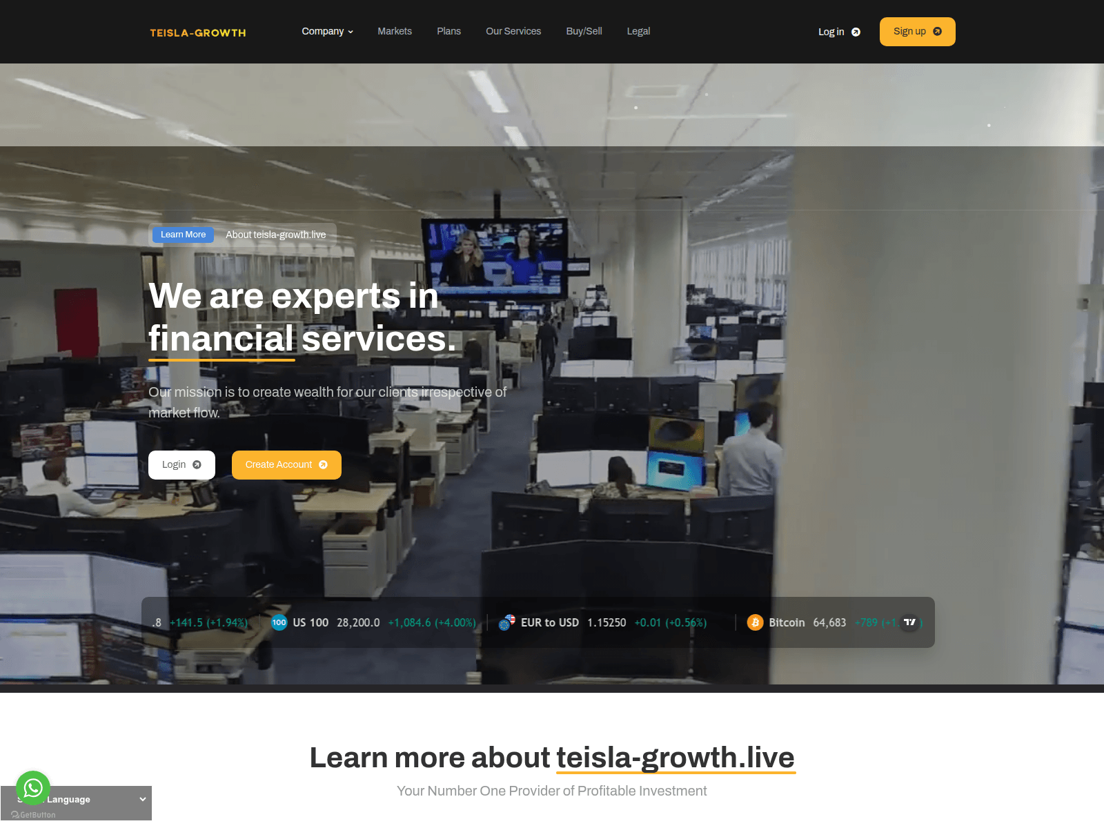Screenshot of teisla-growth.live