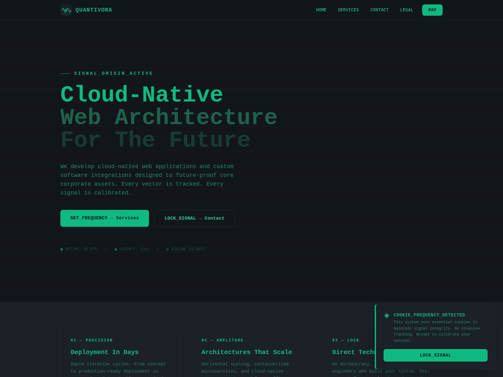 Screenshot of quantivoratechnologies.com