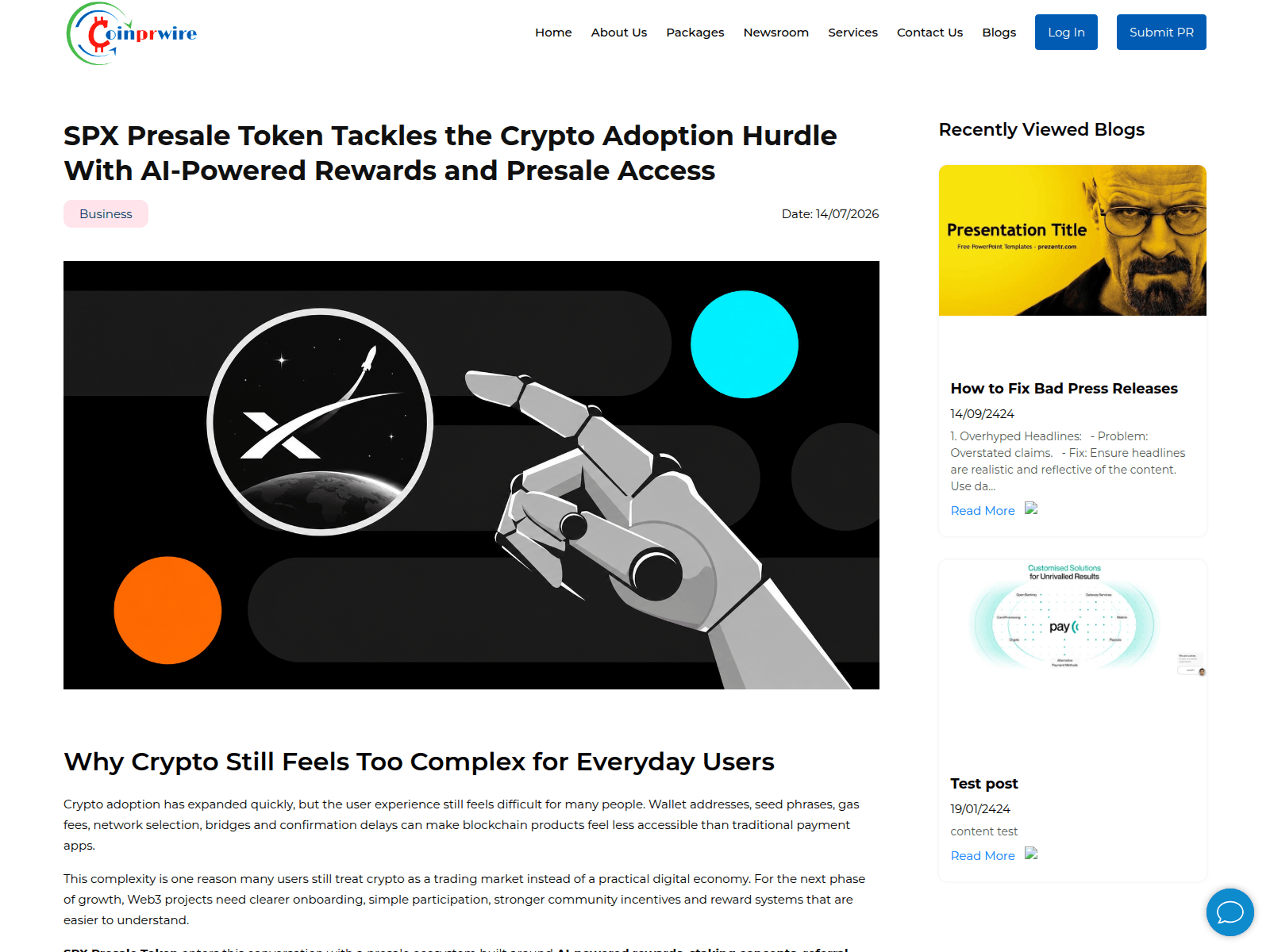 Screenshot of spxpresale-coinpwire.com