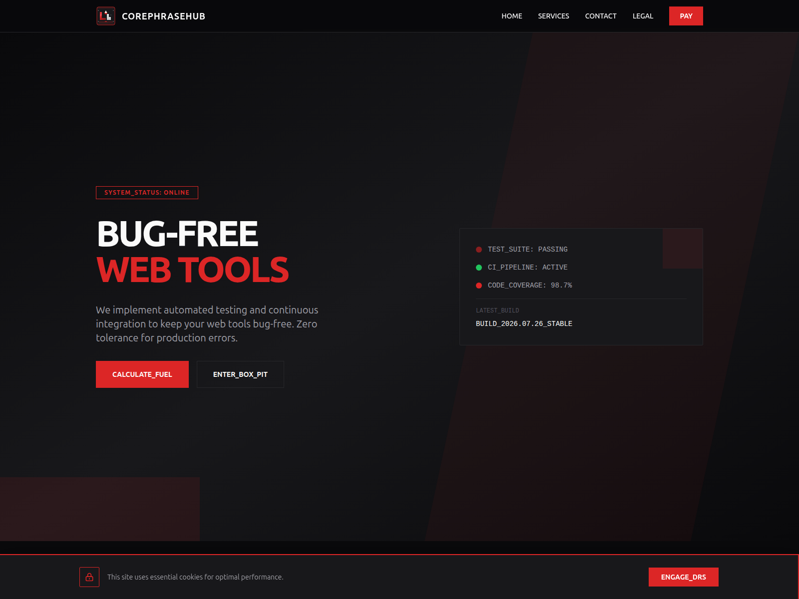 Screenshot of corephrasehub.com
