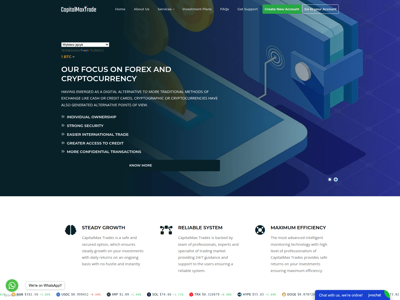 Знімок екрана capitalmax-trade.com