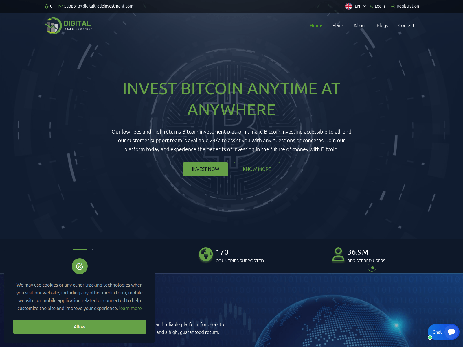 Знімок екрана digitaltradeinvestment.com