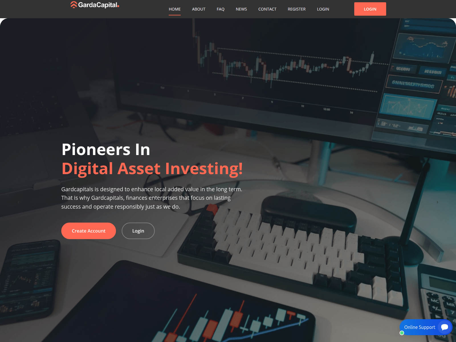 Знімок екрана gardcapitals.net