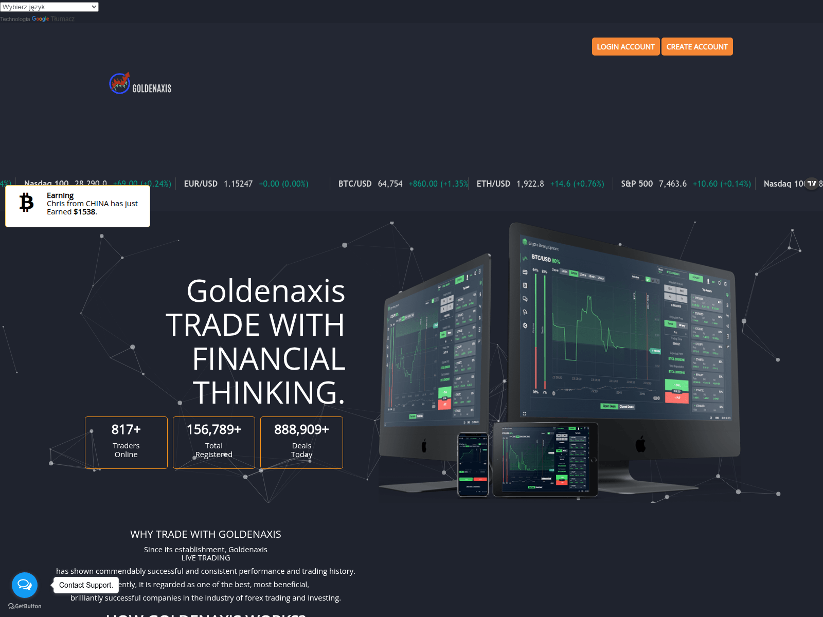 Captura de tela de goldenaxis.click