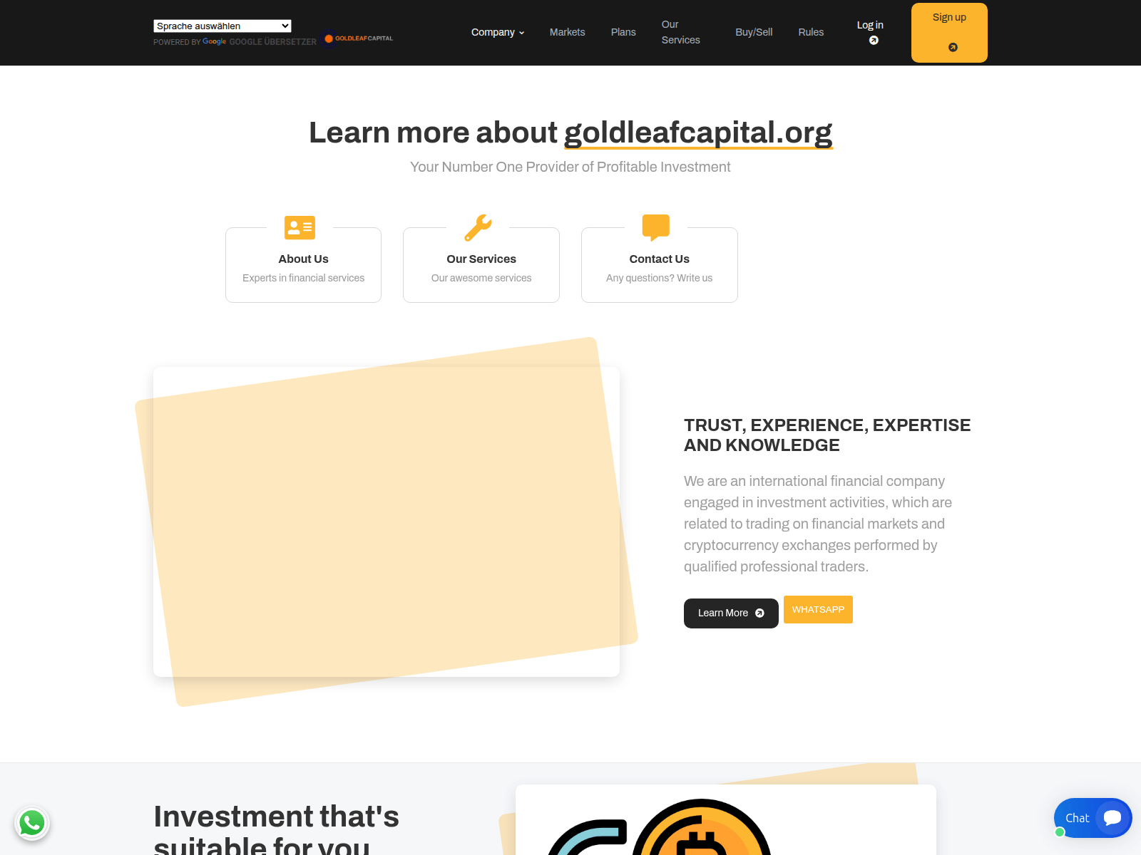 Знімок екрана goldleafcapital.org