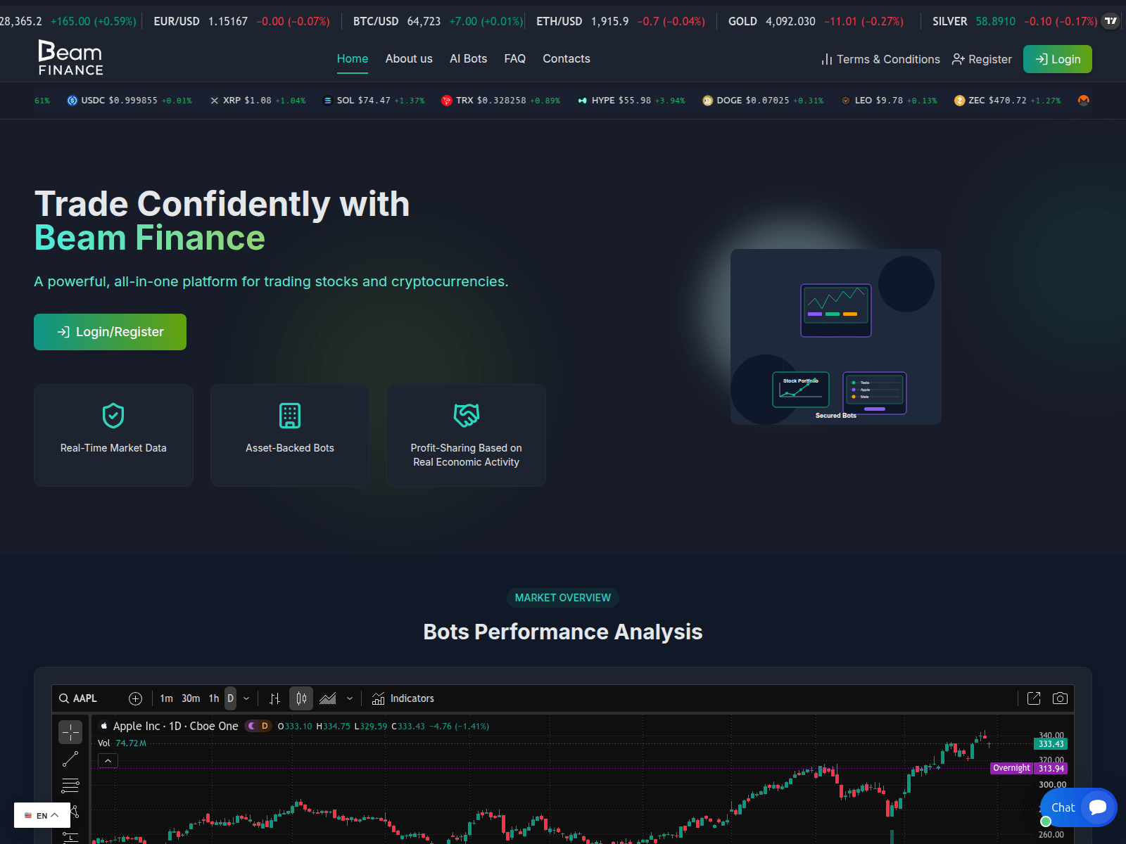 Screenshot of beamfin.pro