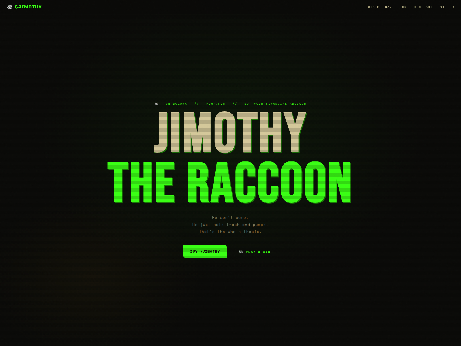 Screenshot of jimothysol.app