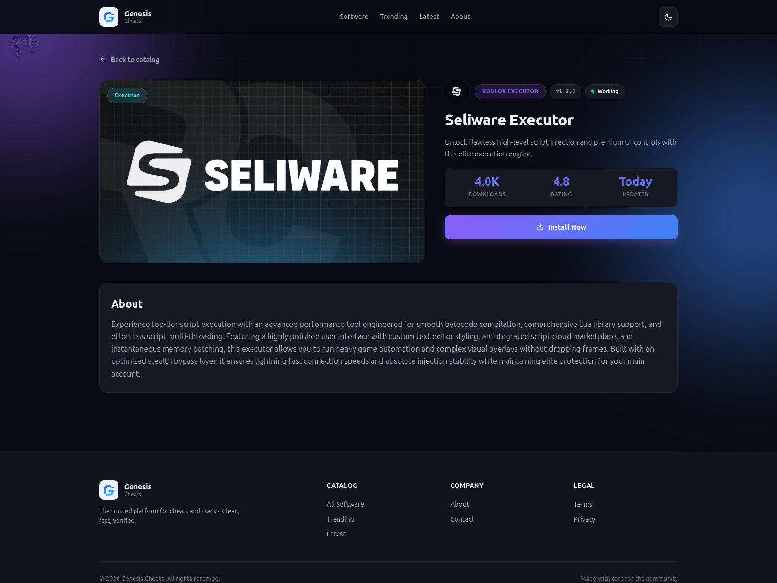 Screenshot of genesis-hub.cc