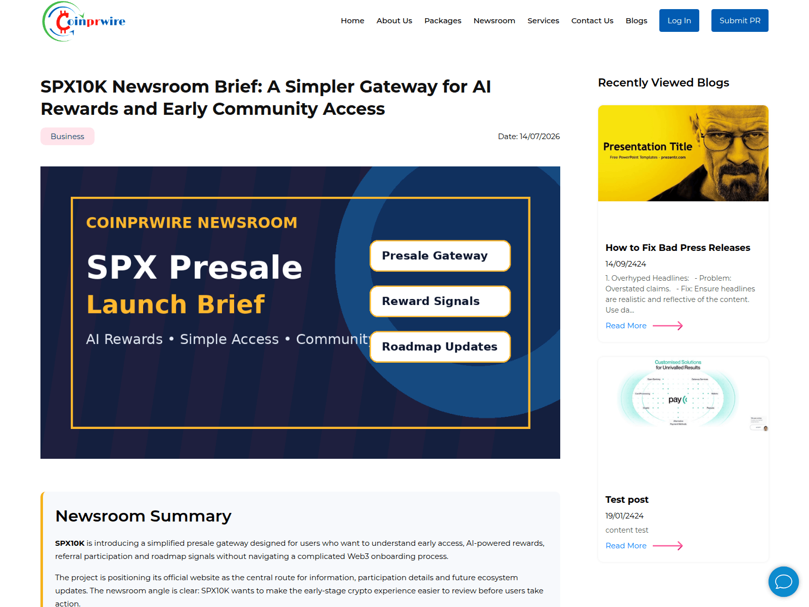 Screenshot of spx10k-coinprwire.com