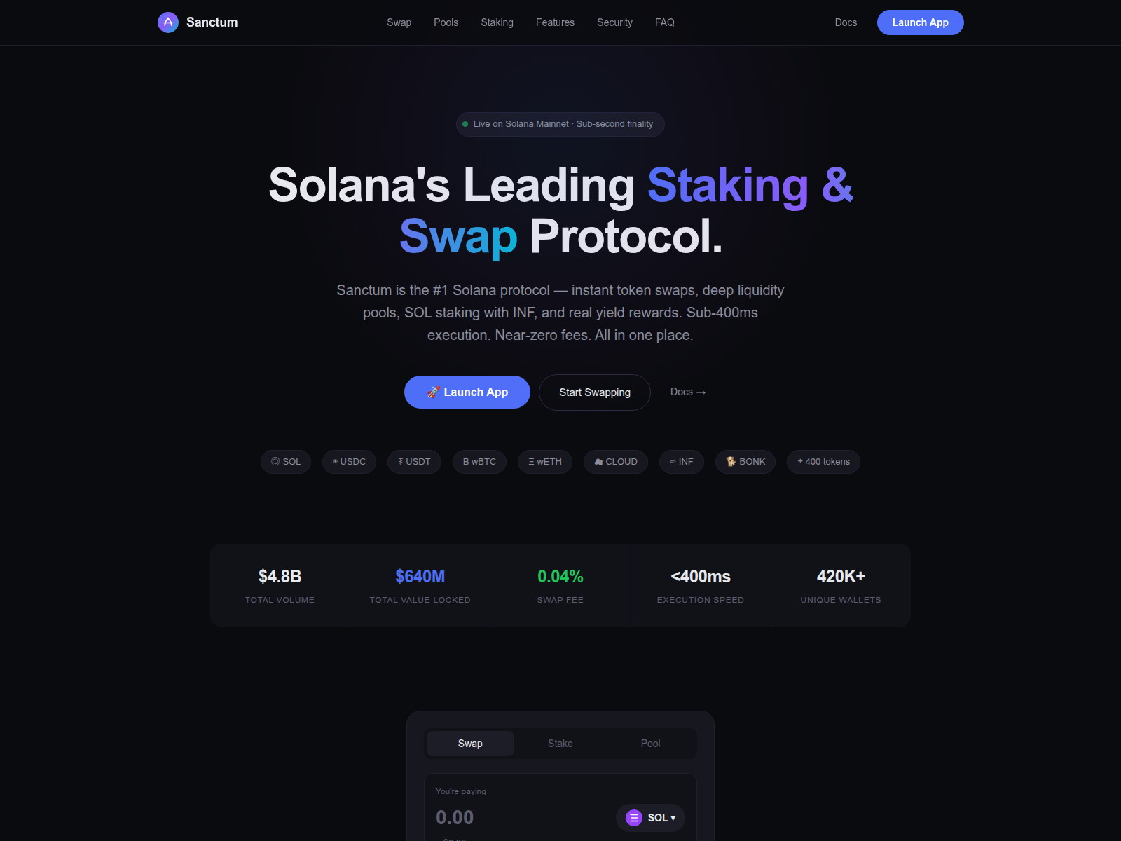 Screenshot of sanctum-dex.net