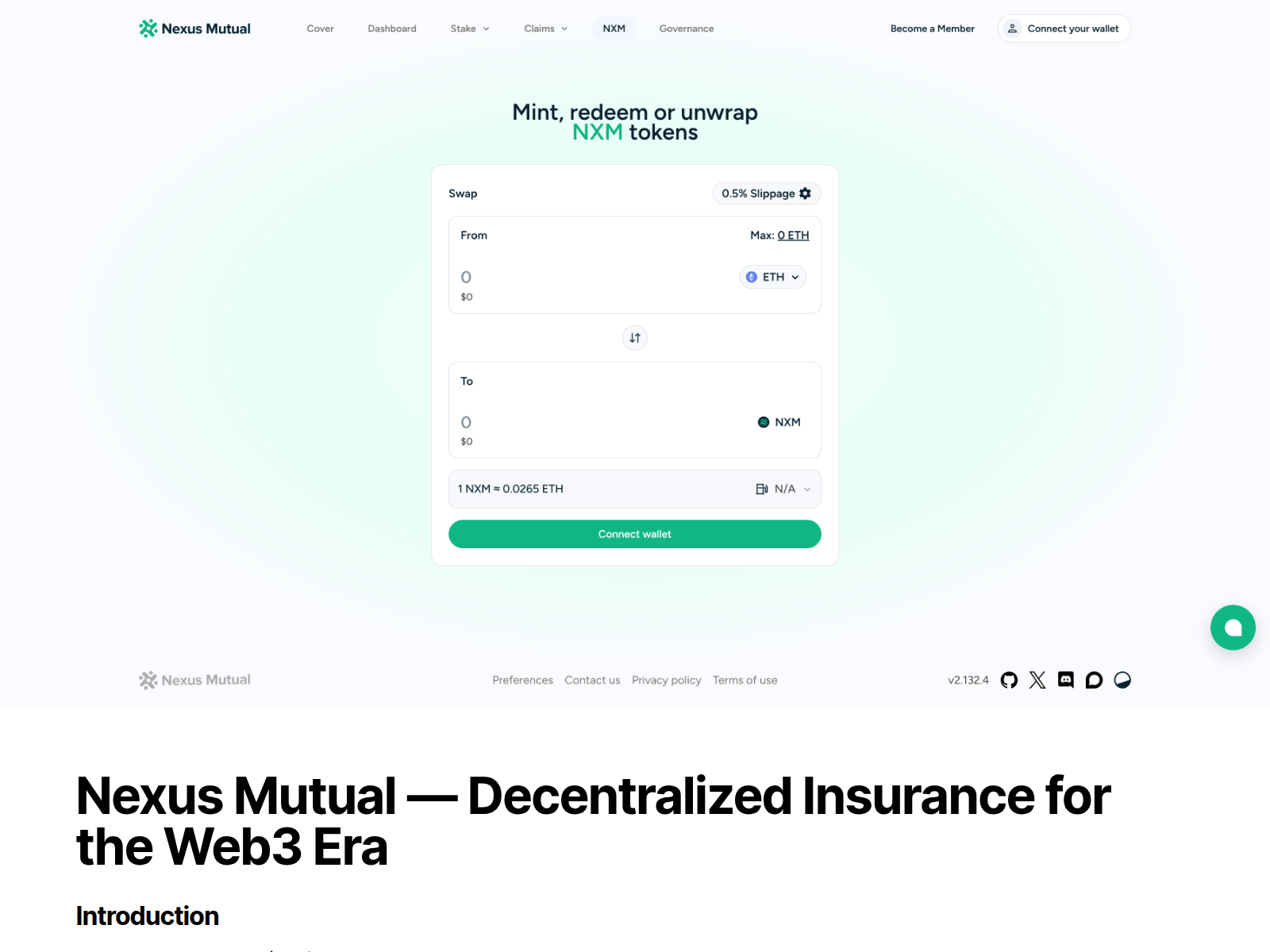 Screenshot of nexus-mutual.github.io