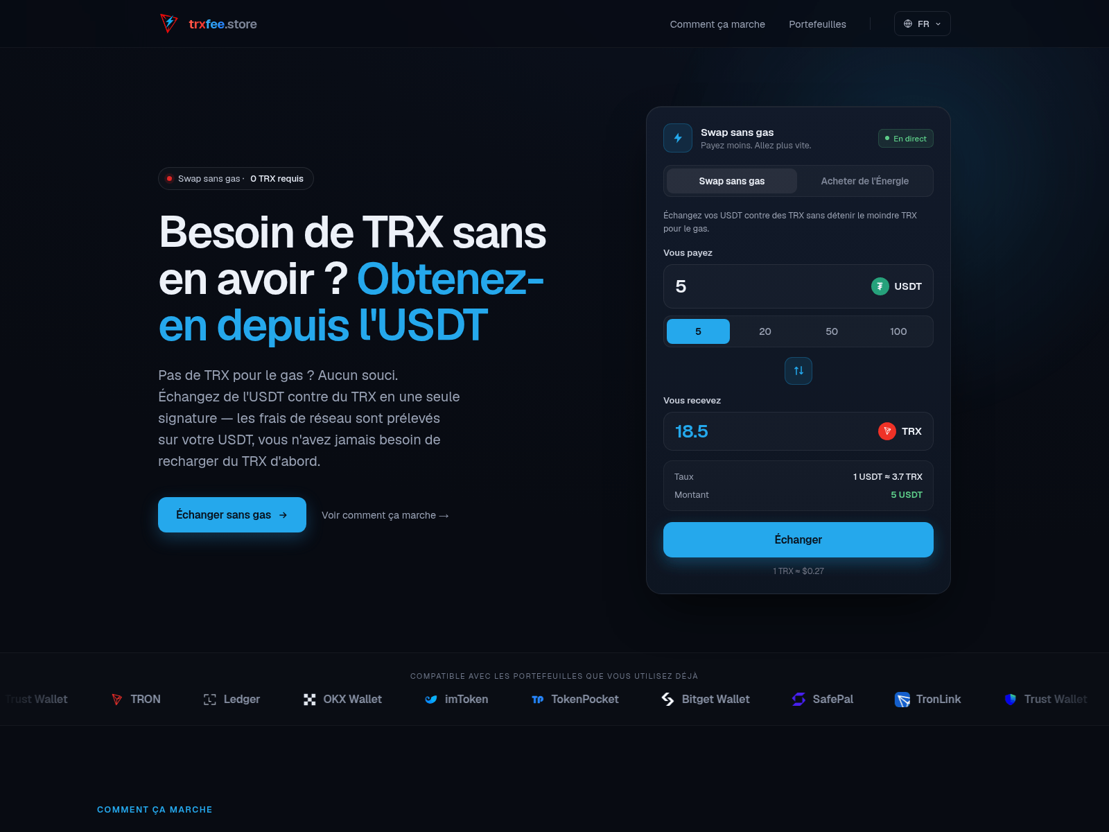 Screenshot of trxfee.store
