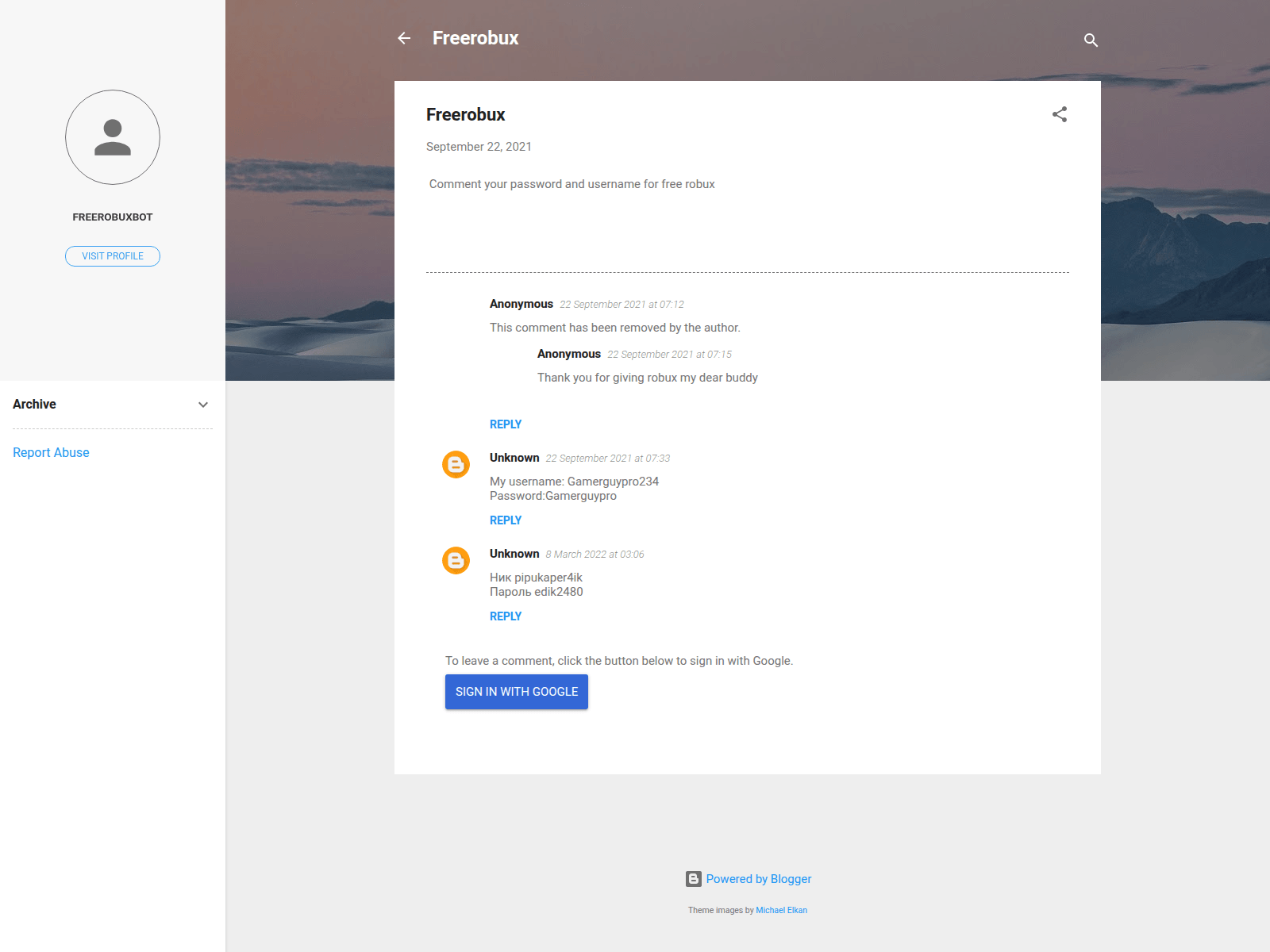 Screenshot of freerobuxforfreelegit.blogspot.com