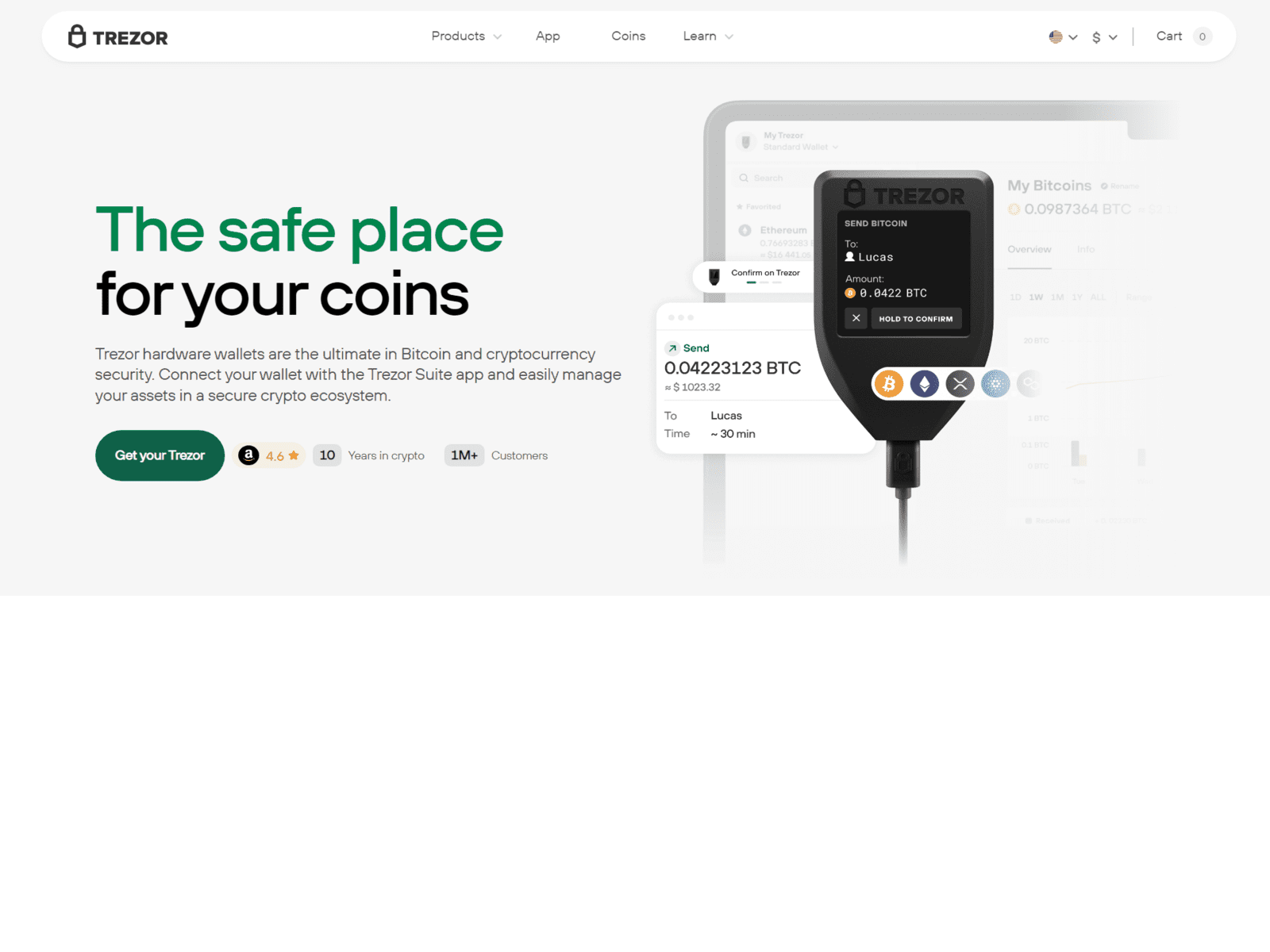 Screenshot of trezor-wallet-e.webflow.io