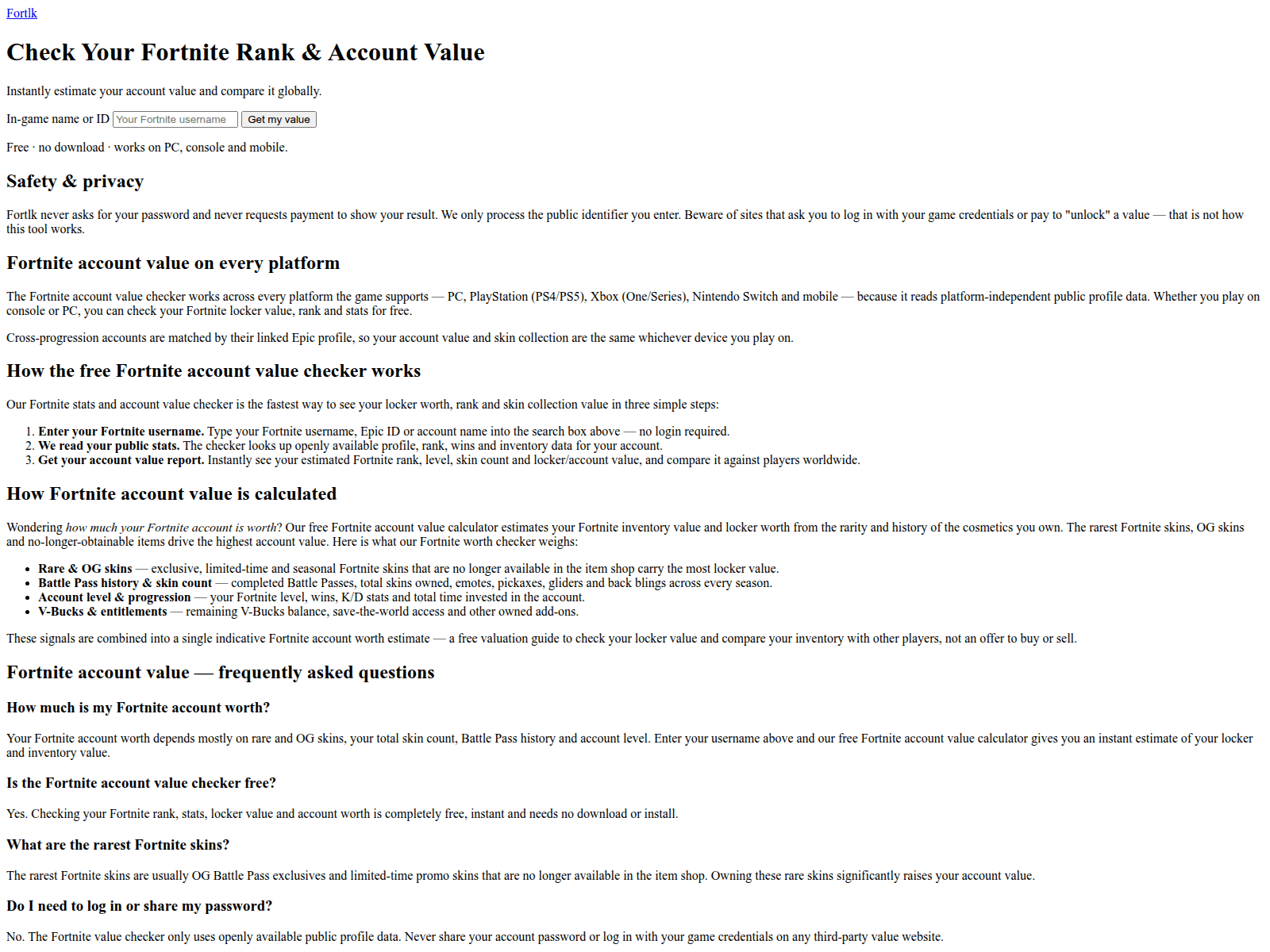 Screenshot of fortlk.com