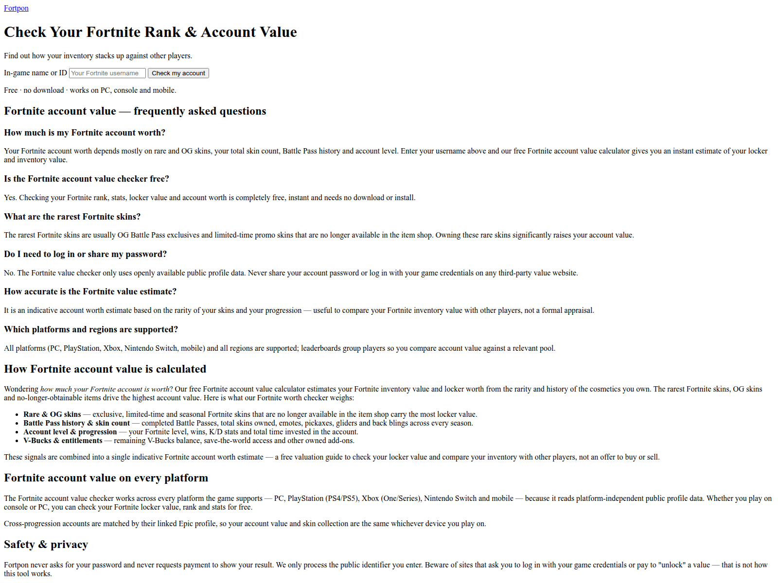 Screenshot of fortpon.com