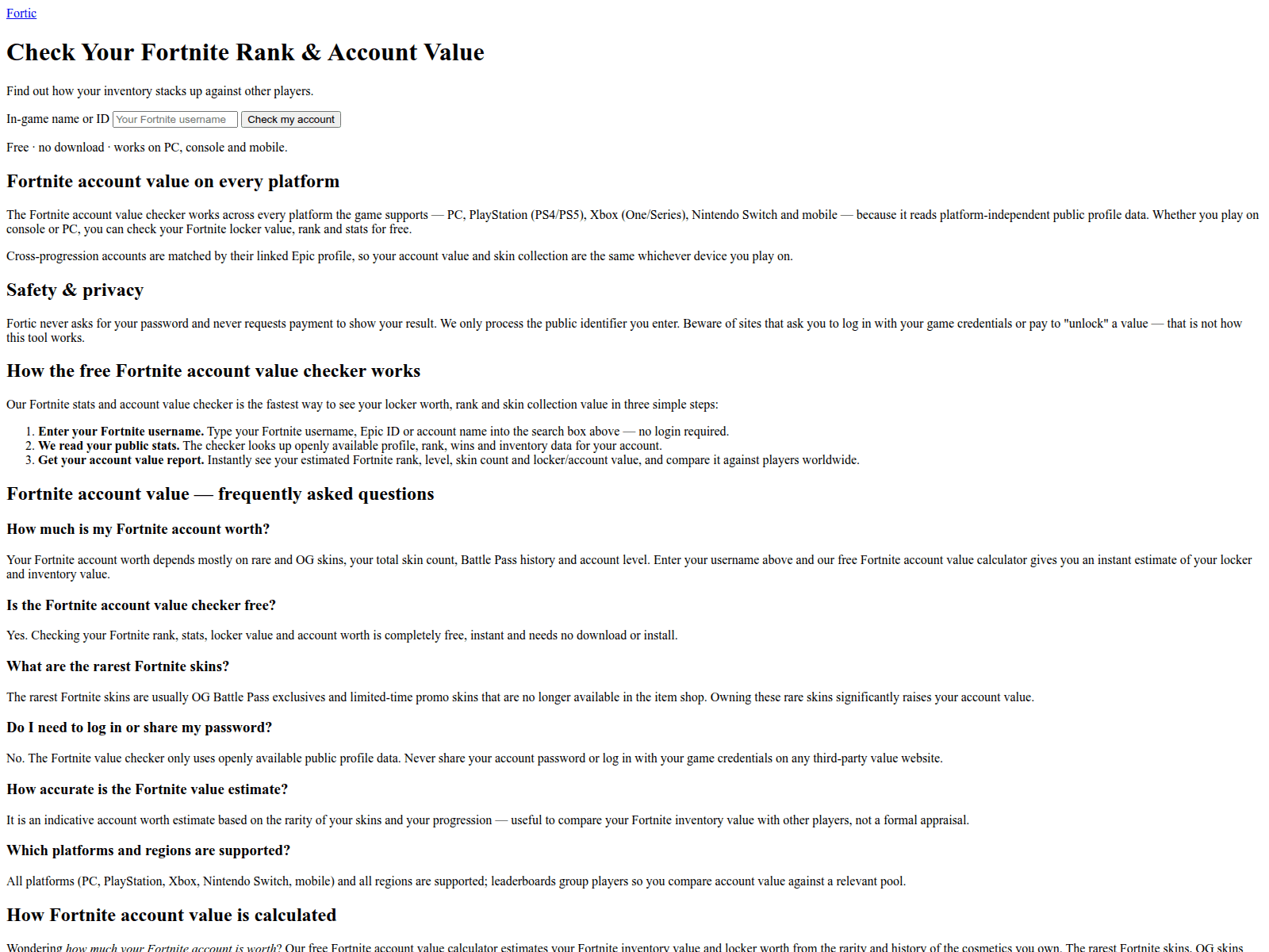 Screenshot of fortic.cc