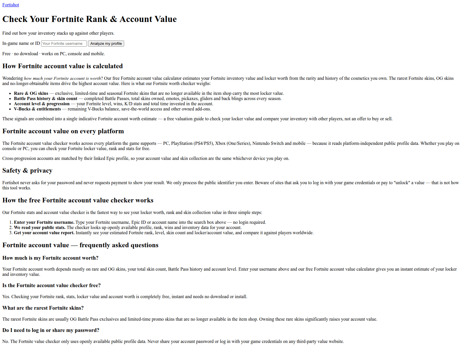 Screenshot of fortishot.com
