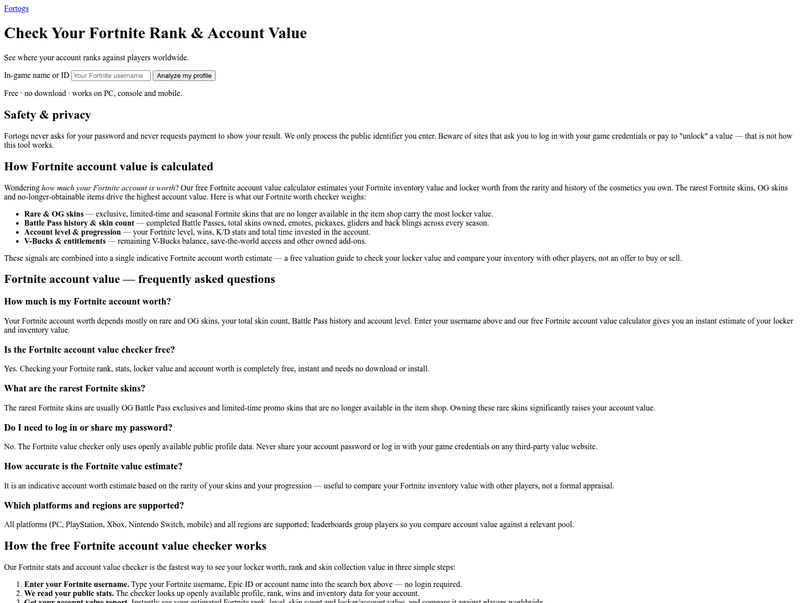 Screenshot of fortogs.com