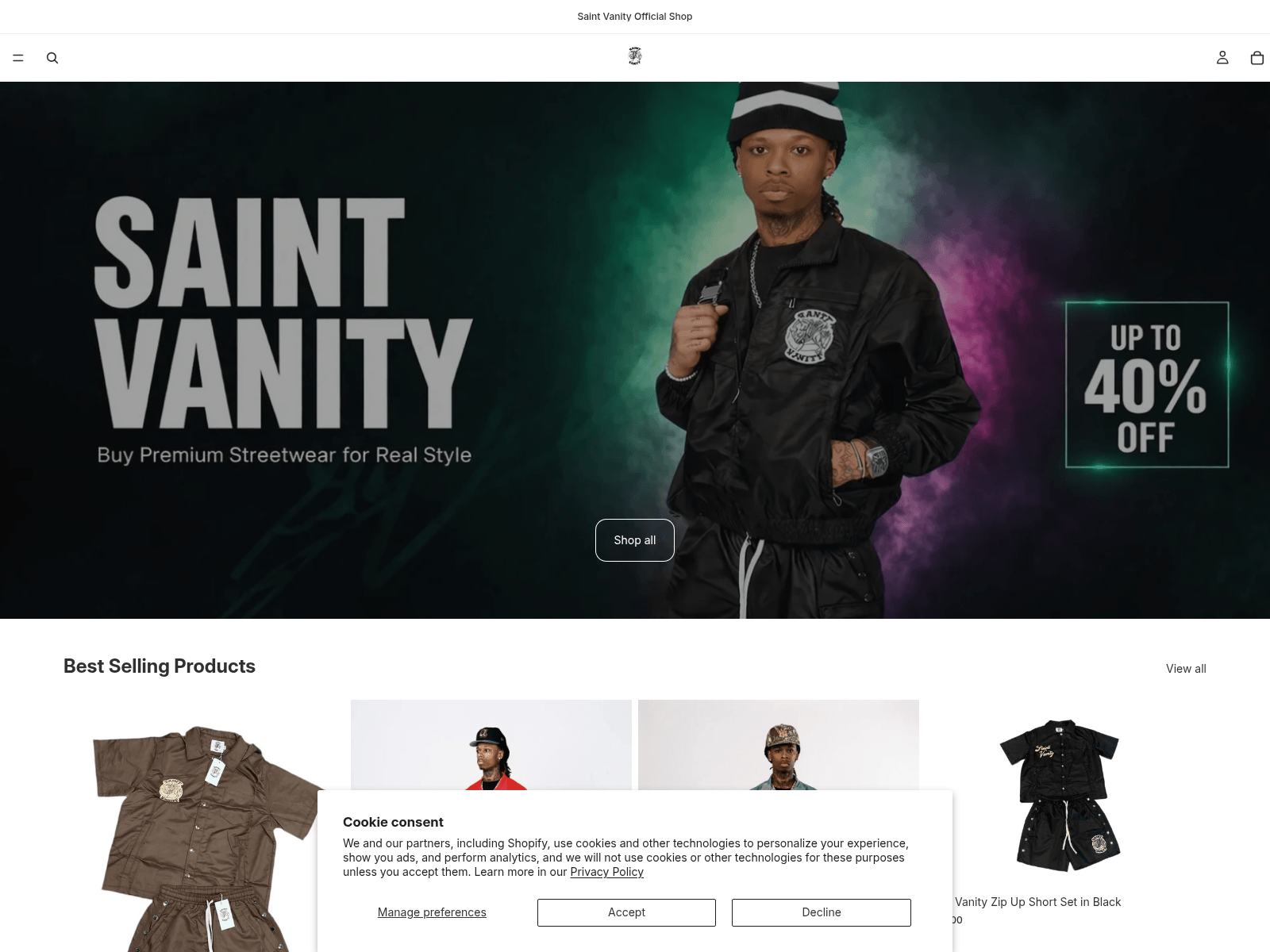 Screenshot of saintvanityllc.com