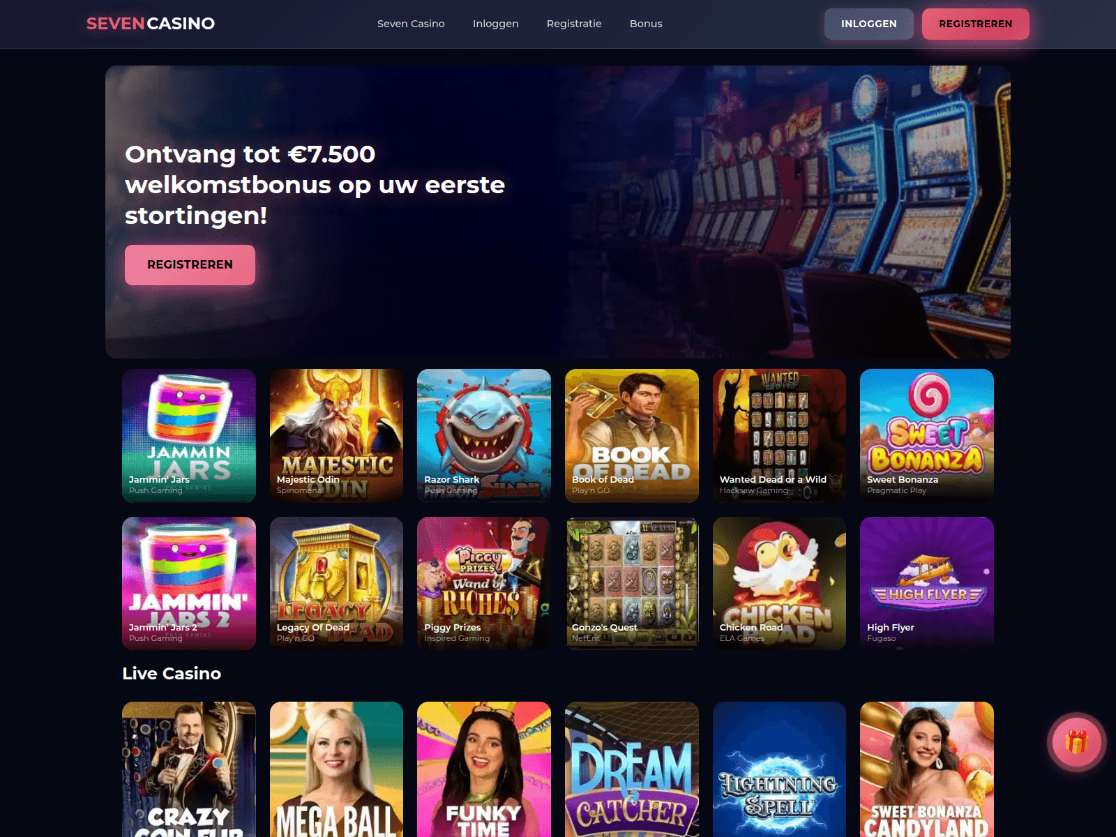 Screenshot of sevencasino.info