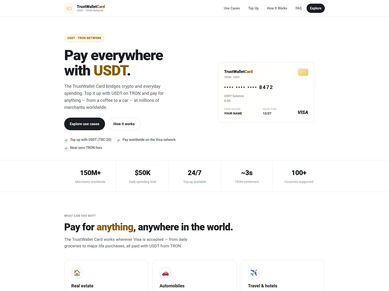 Screenshot of trust-card.cash