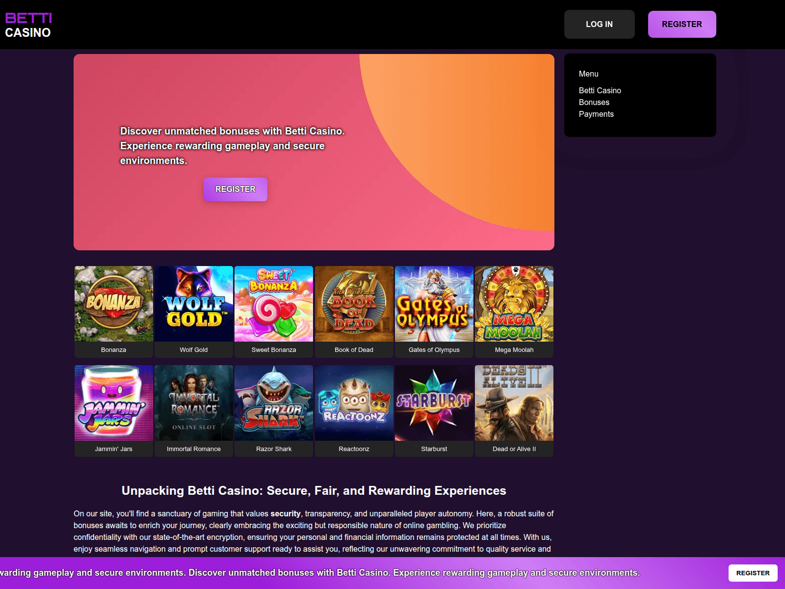 Screenshot of betticasino.info