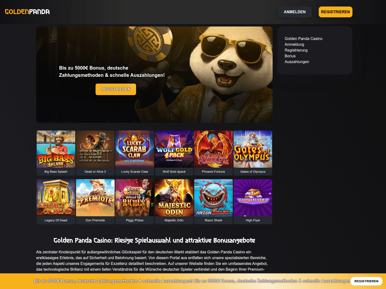 Screenshot of golden-panda.info