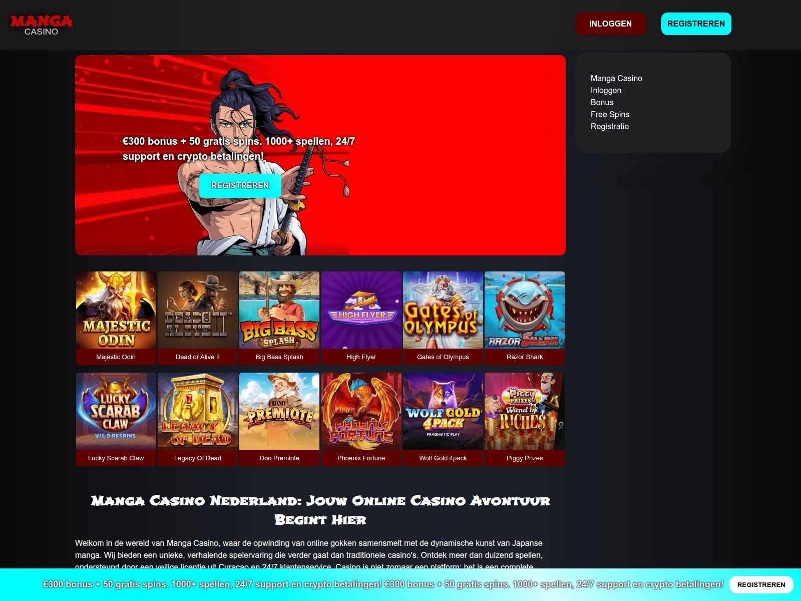Screenshot of manga-casino.info