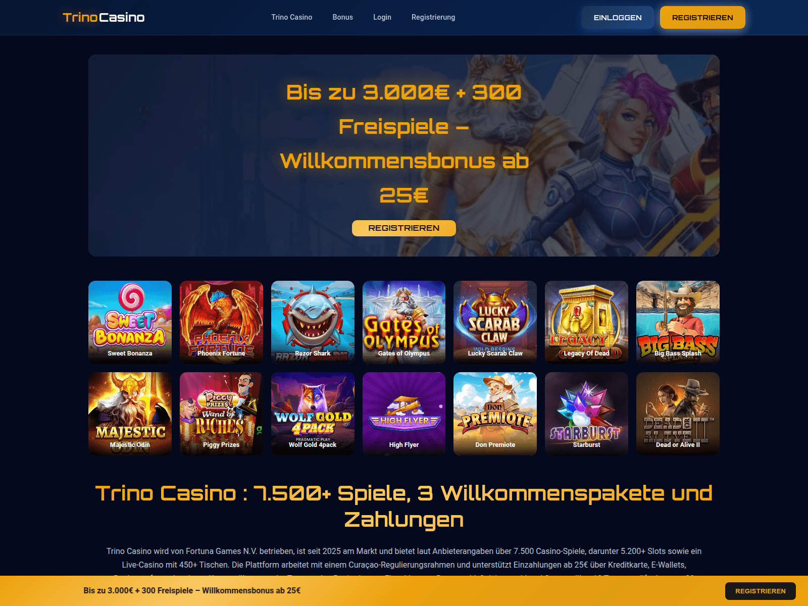 Screenshot of trino-casino.info