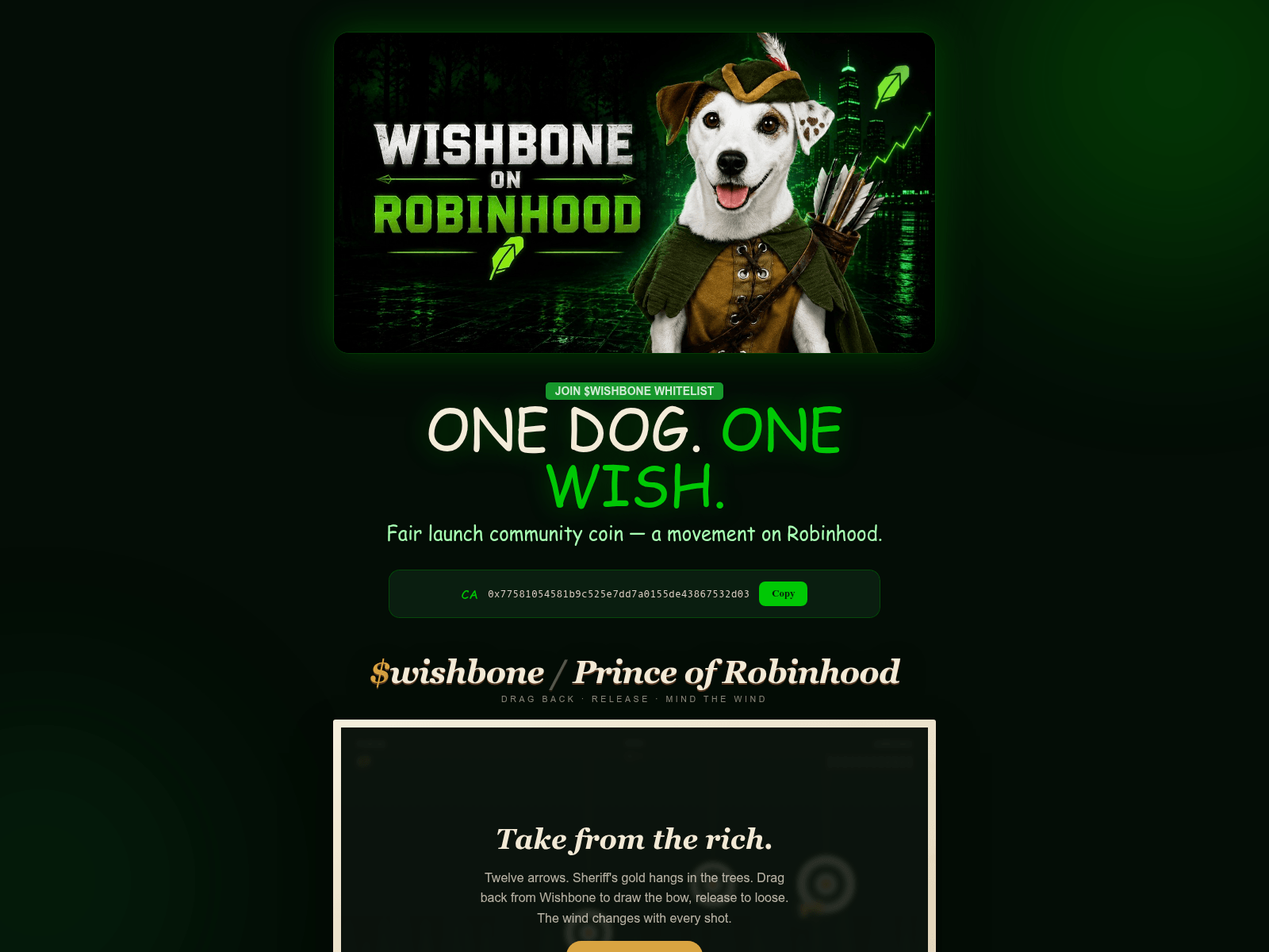 Screenshot of wishbonedogs.xyz