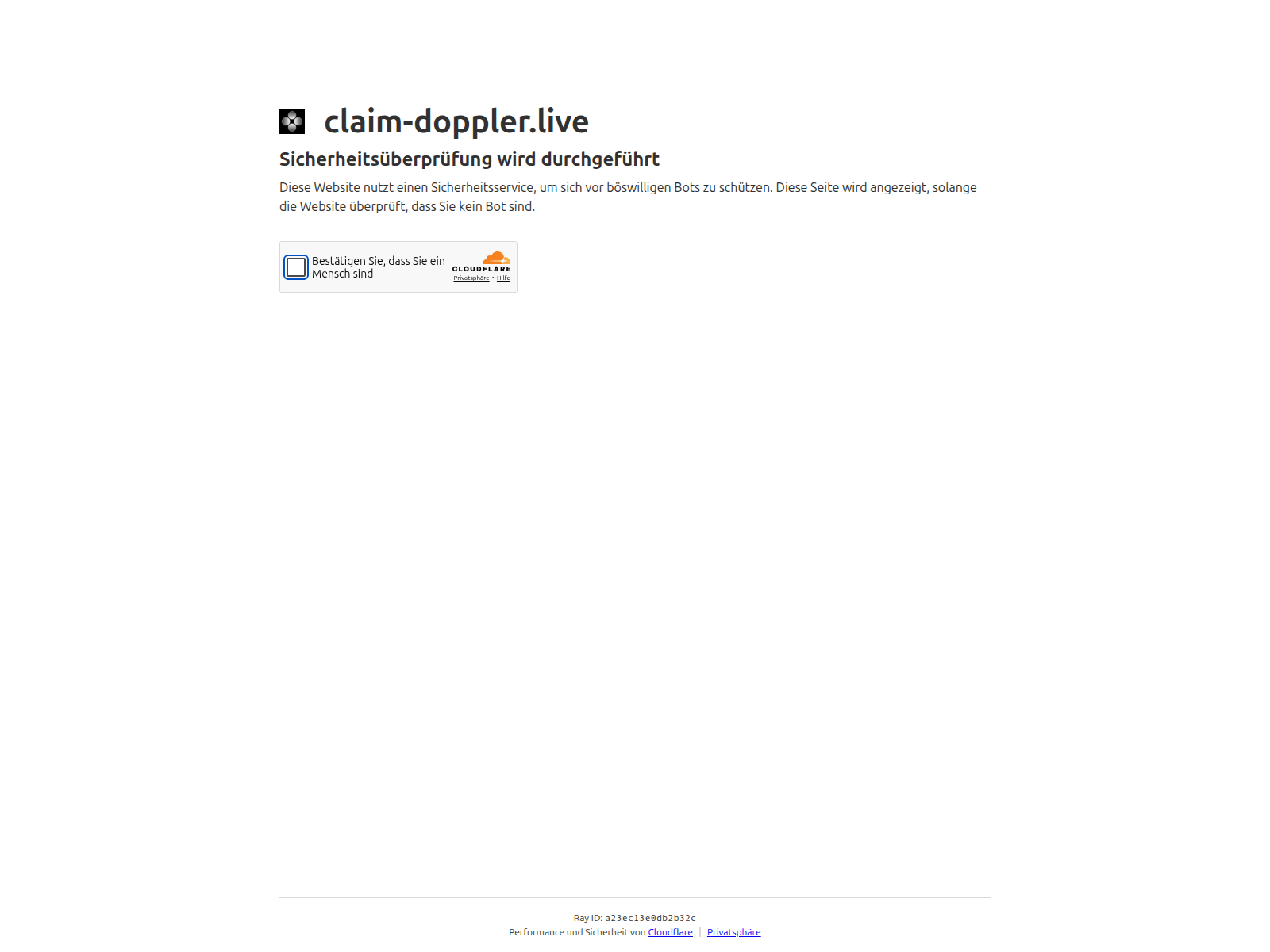 Screenshot of claim-doppler.live