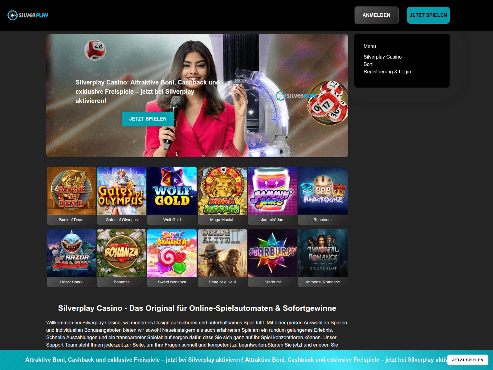 Screenshot of silverplay-casino.info