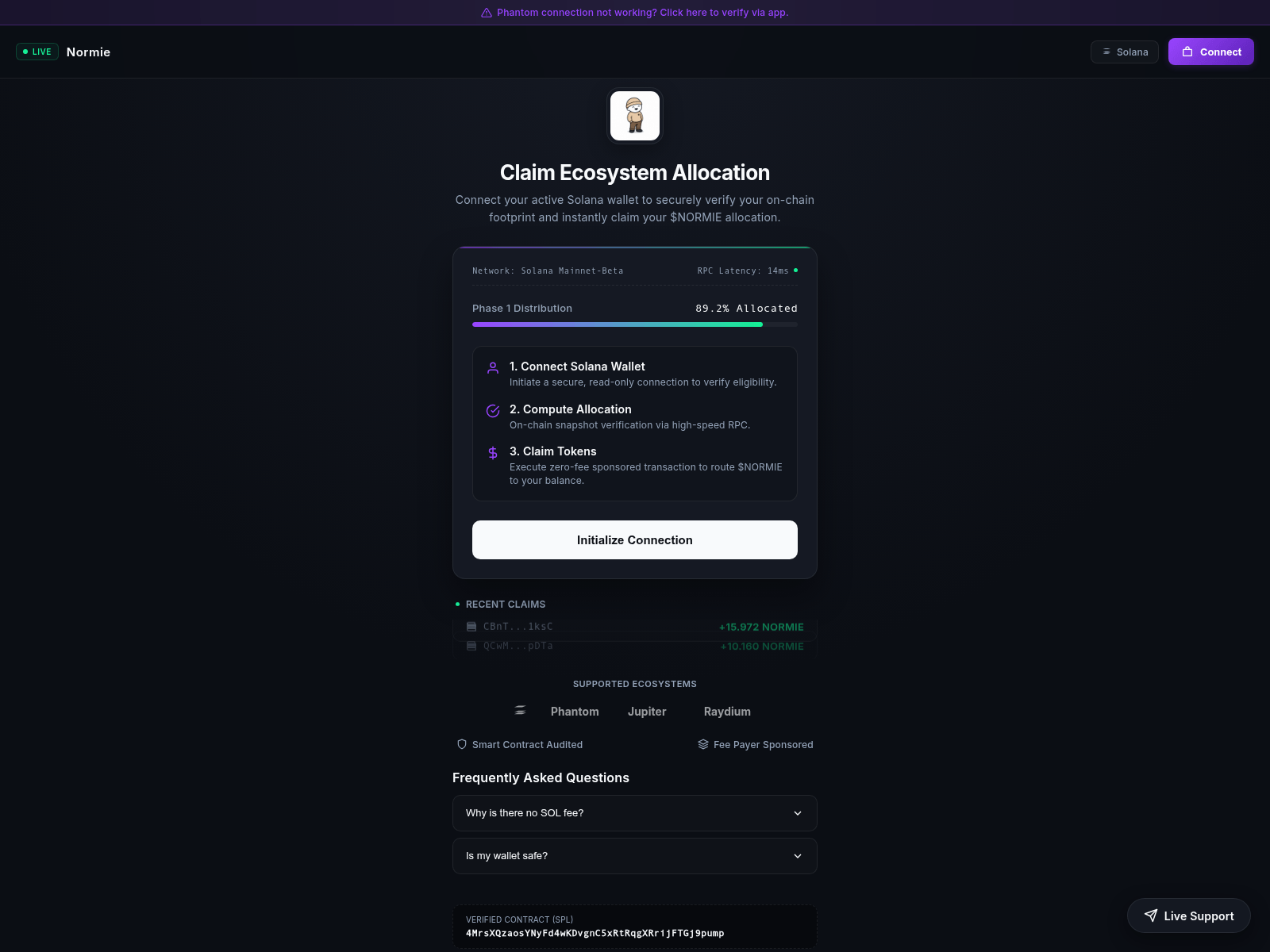 Screenshot of normie.ag-event.xyz