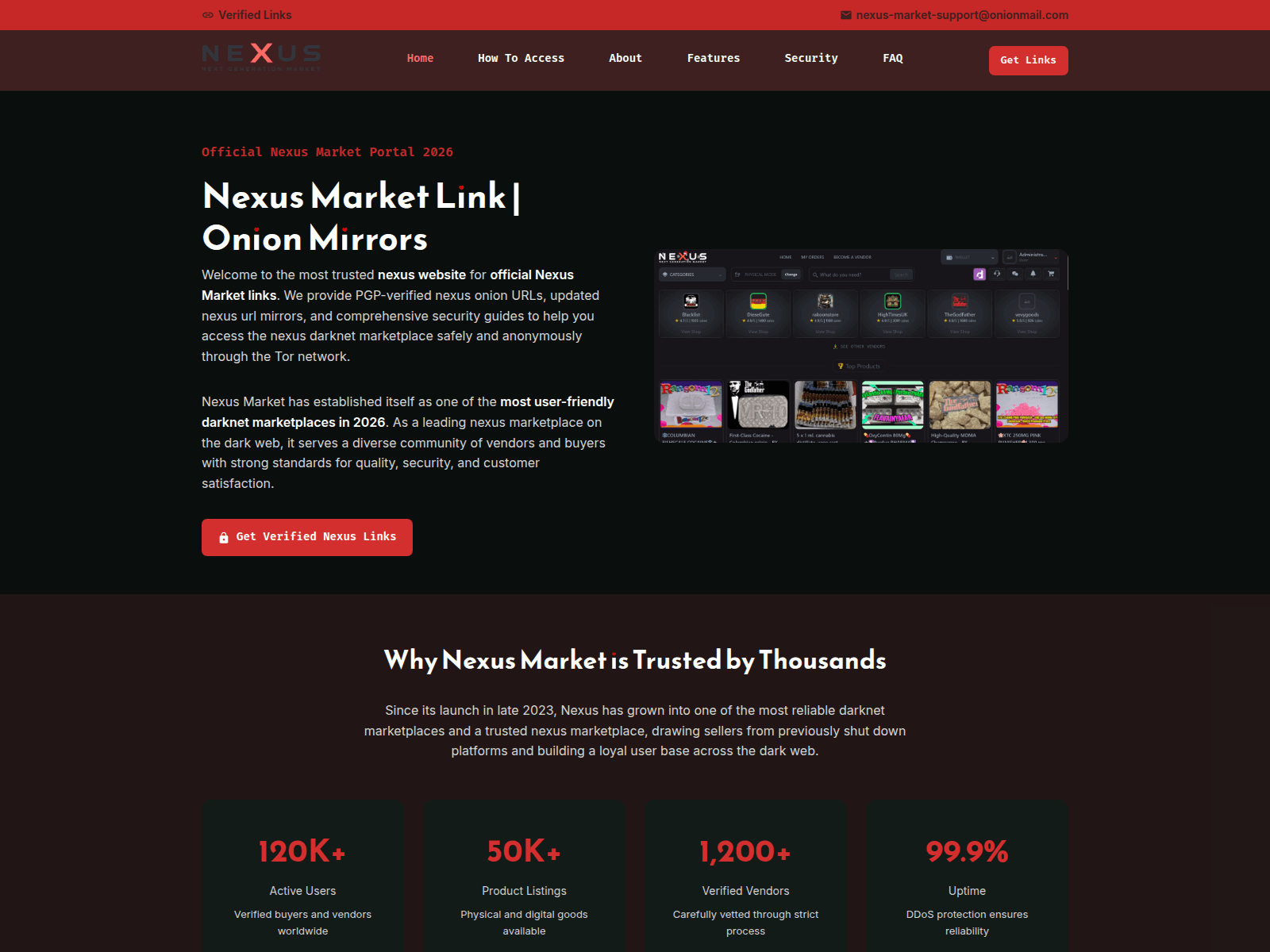 Screenshot of official.nexus-market-link.online