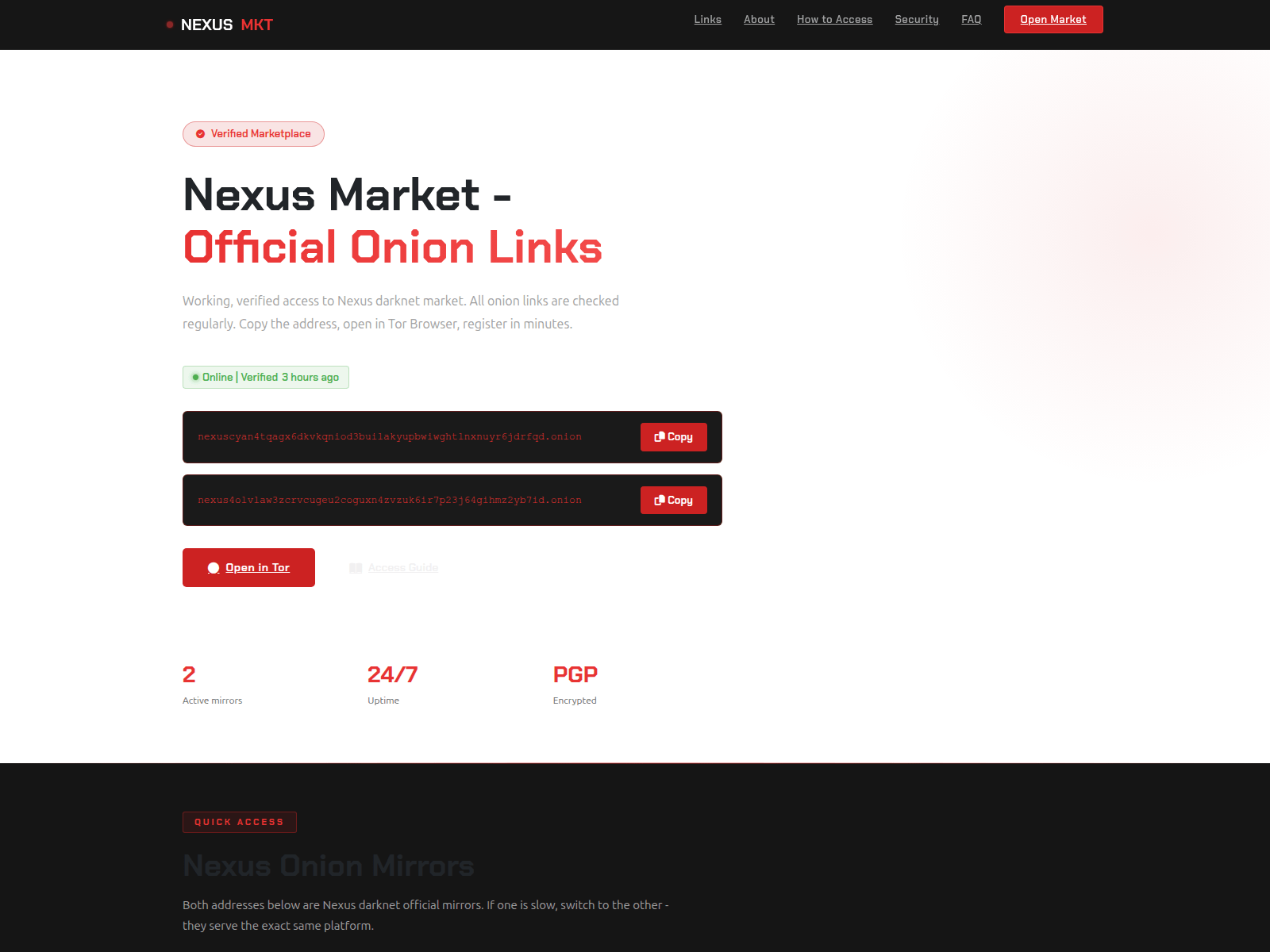 Screenshot of direct.nexus-tor-link.net