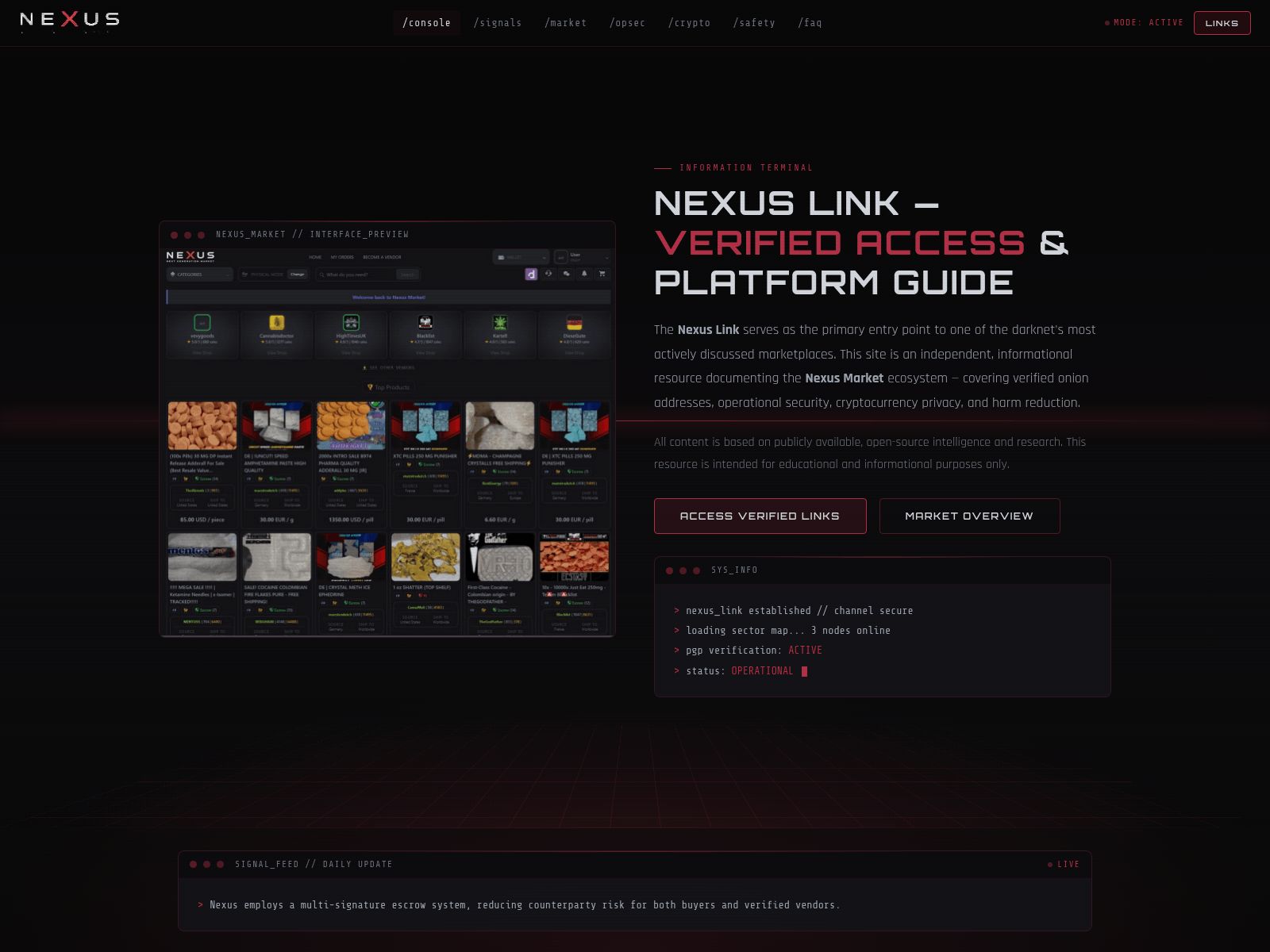 Screenshot of link.nexus1darknet.com
