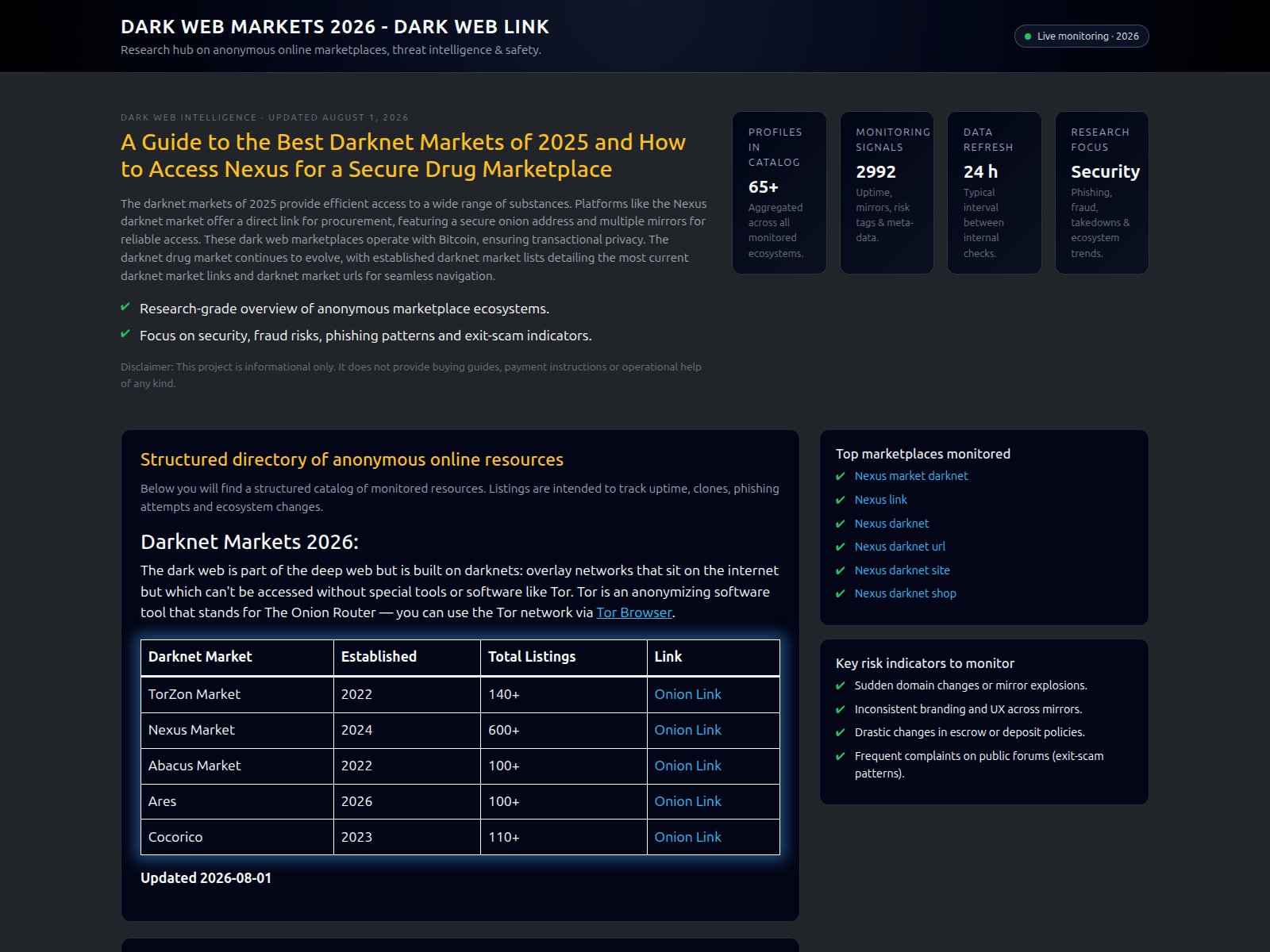 Screenshot of darknetmarketoffers.com