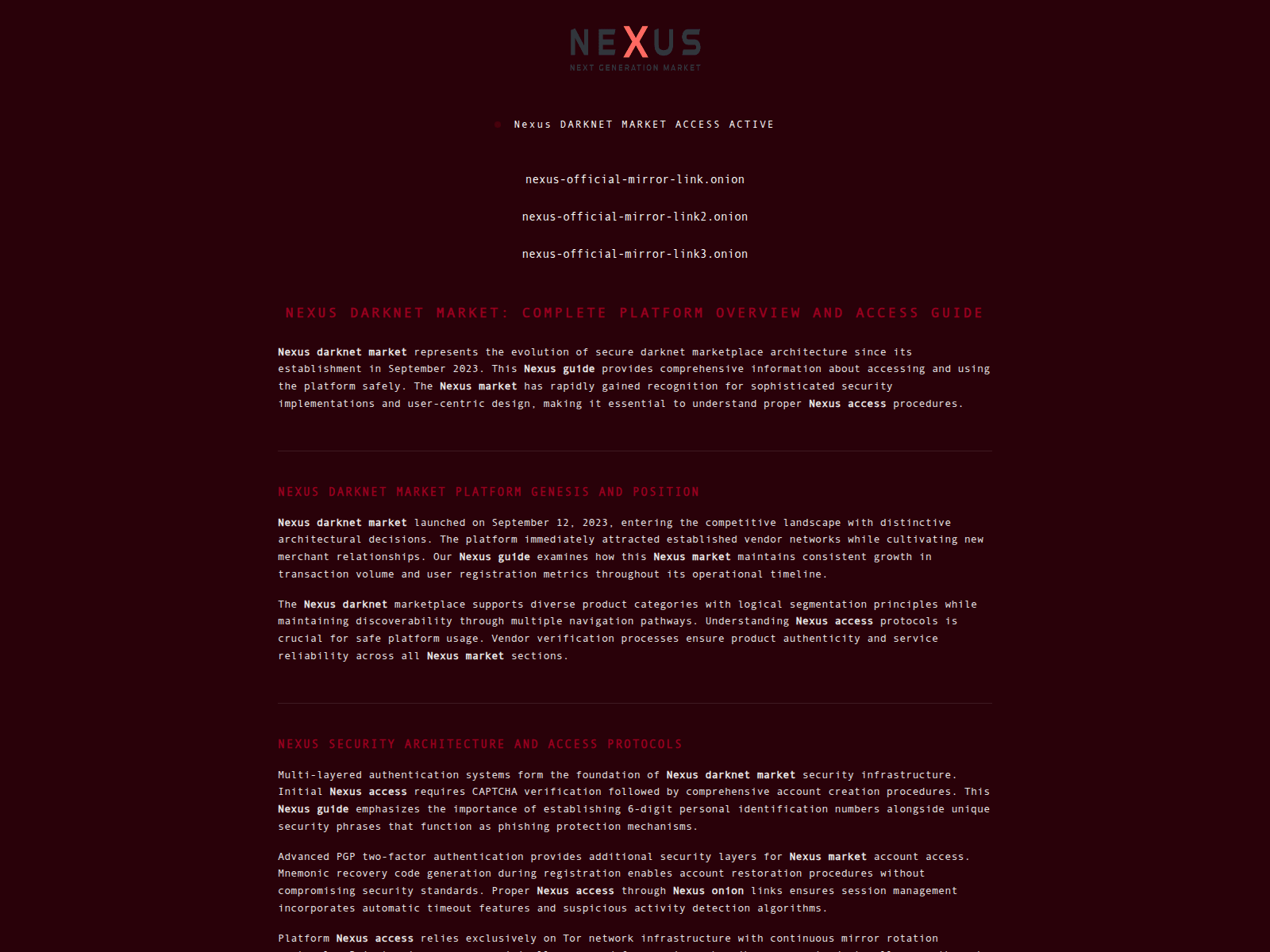 Screenshot of nexus-mirror.link