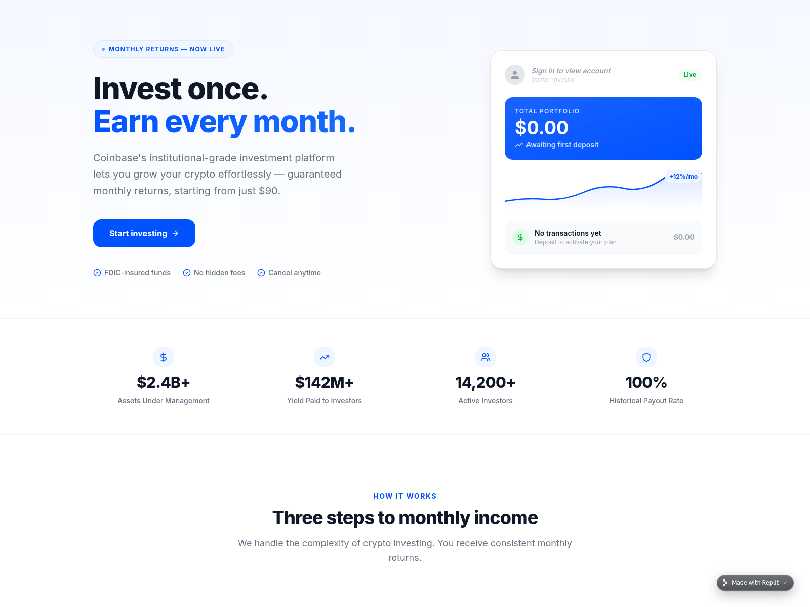 Screenshot of coinbase-invest--camrongraves4.replit.app