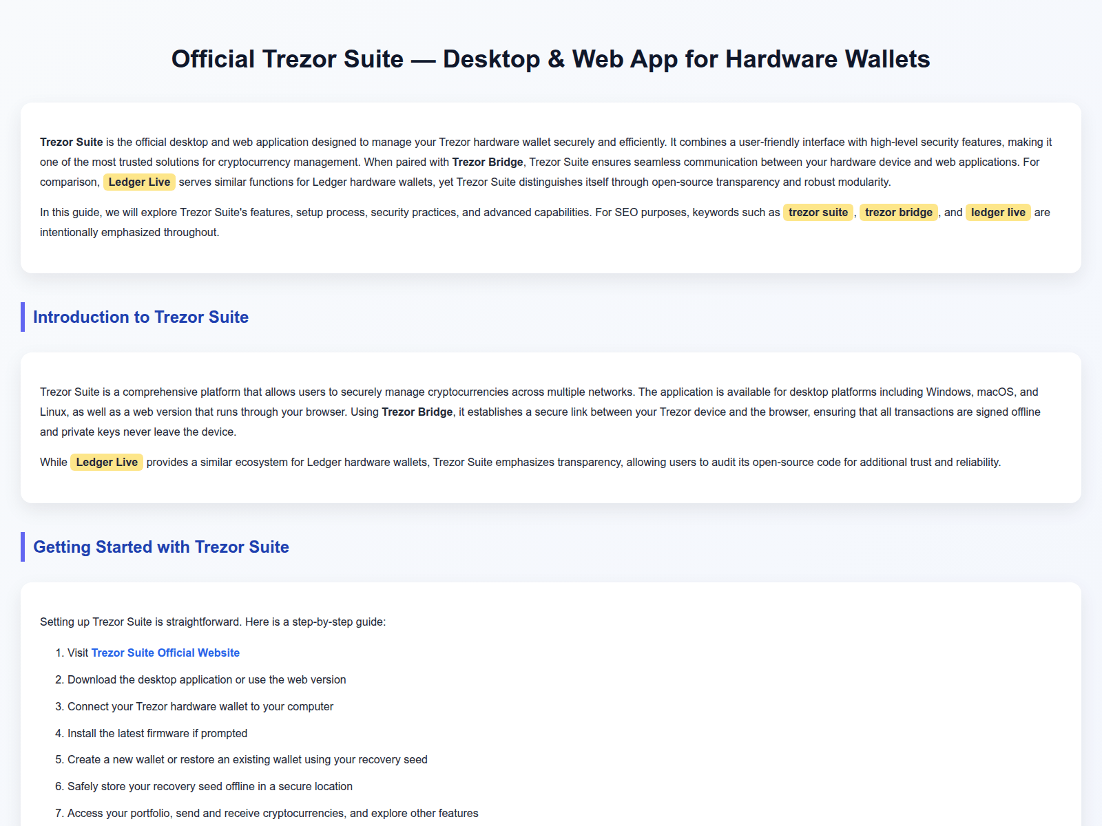Screenshot of trezr-secure-suite.wasmer.app