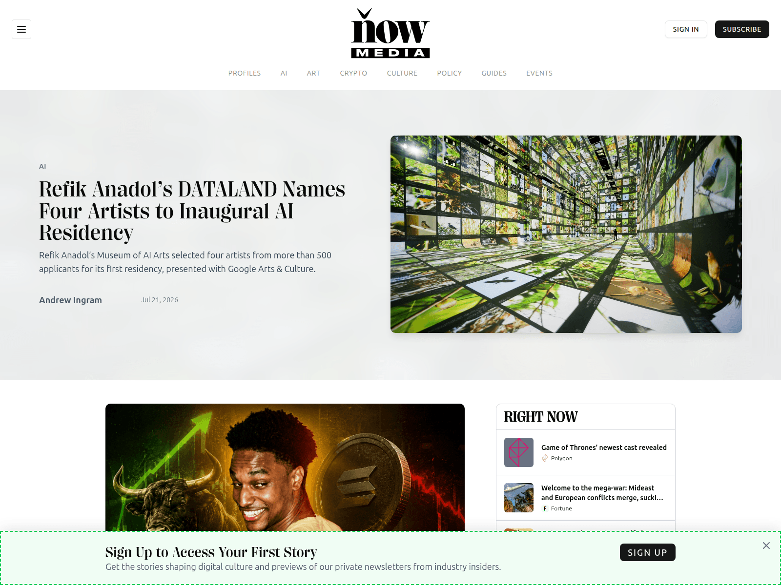 Screenshot of nowmedia.studio