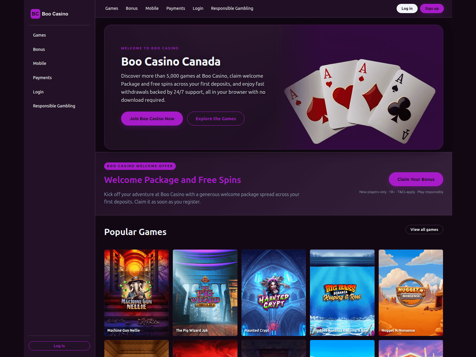 Screenshot of boo-canada.com