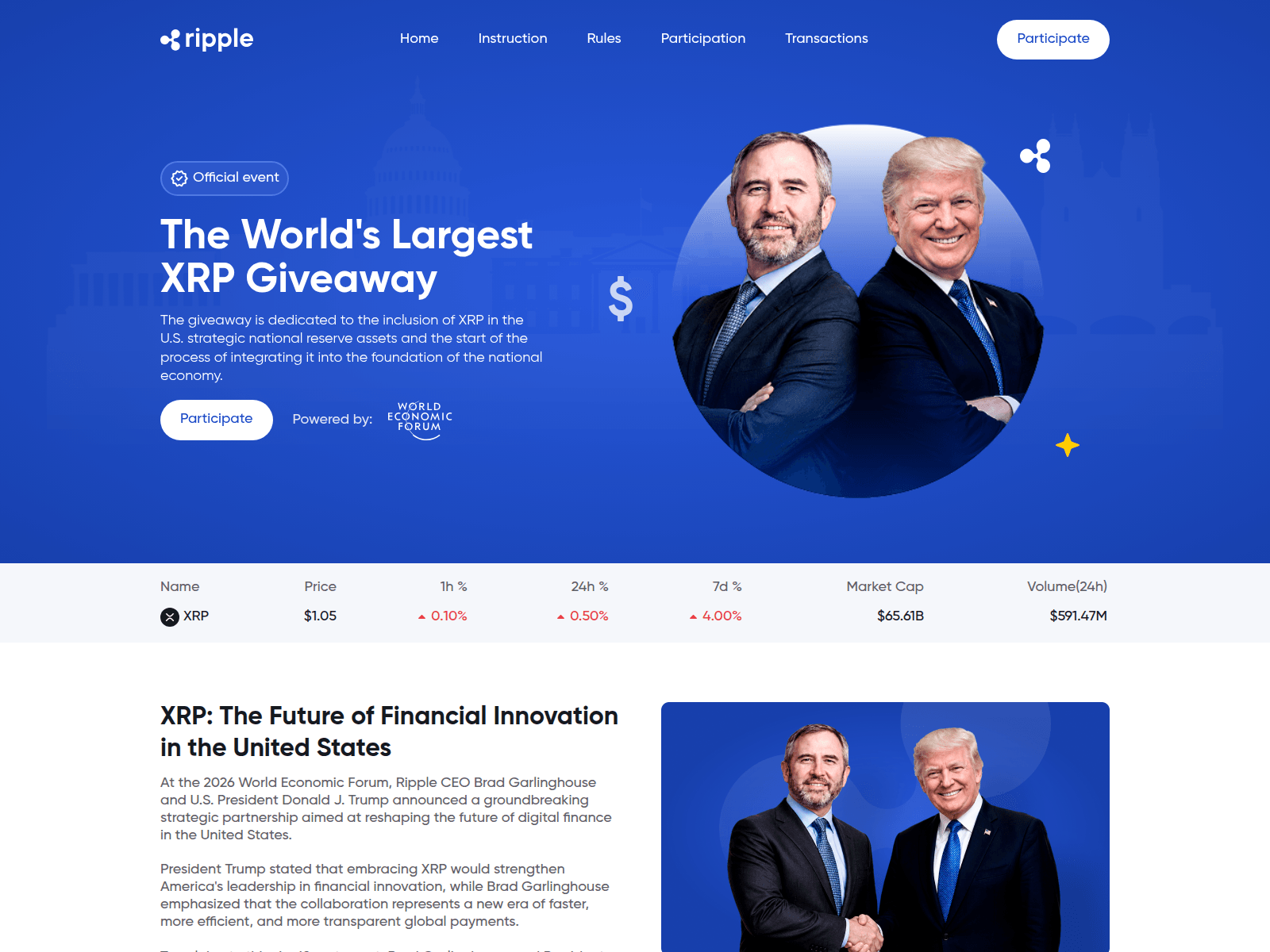 Screenshot of trumpxrp.net