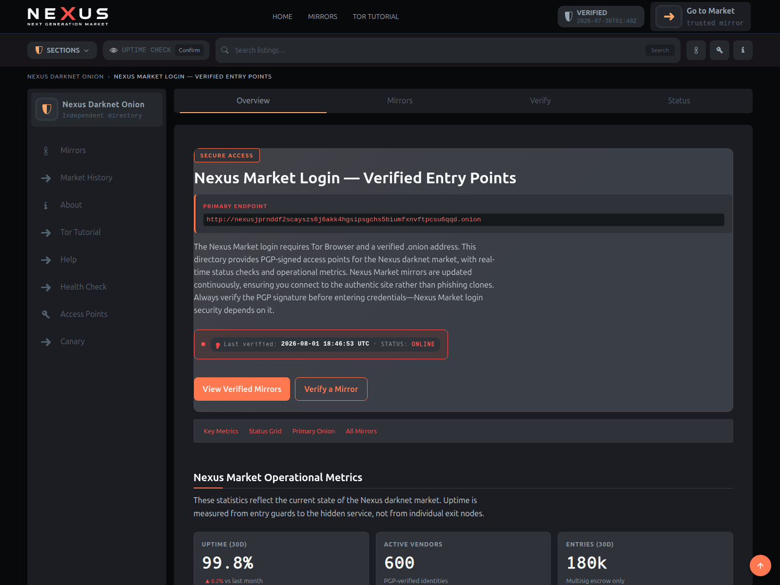 Screenshot of nexus-darknet-onion.sbs