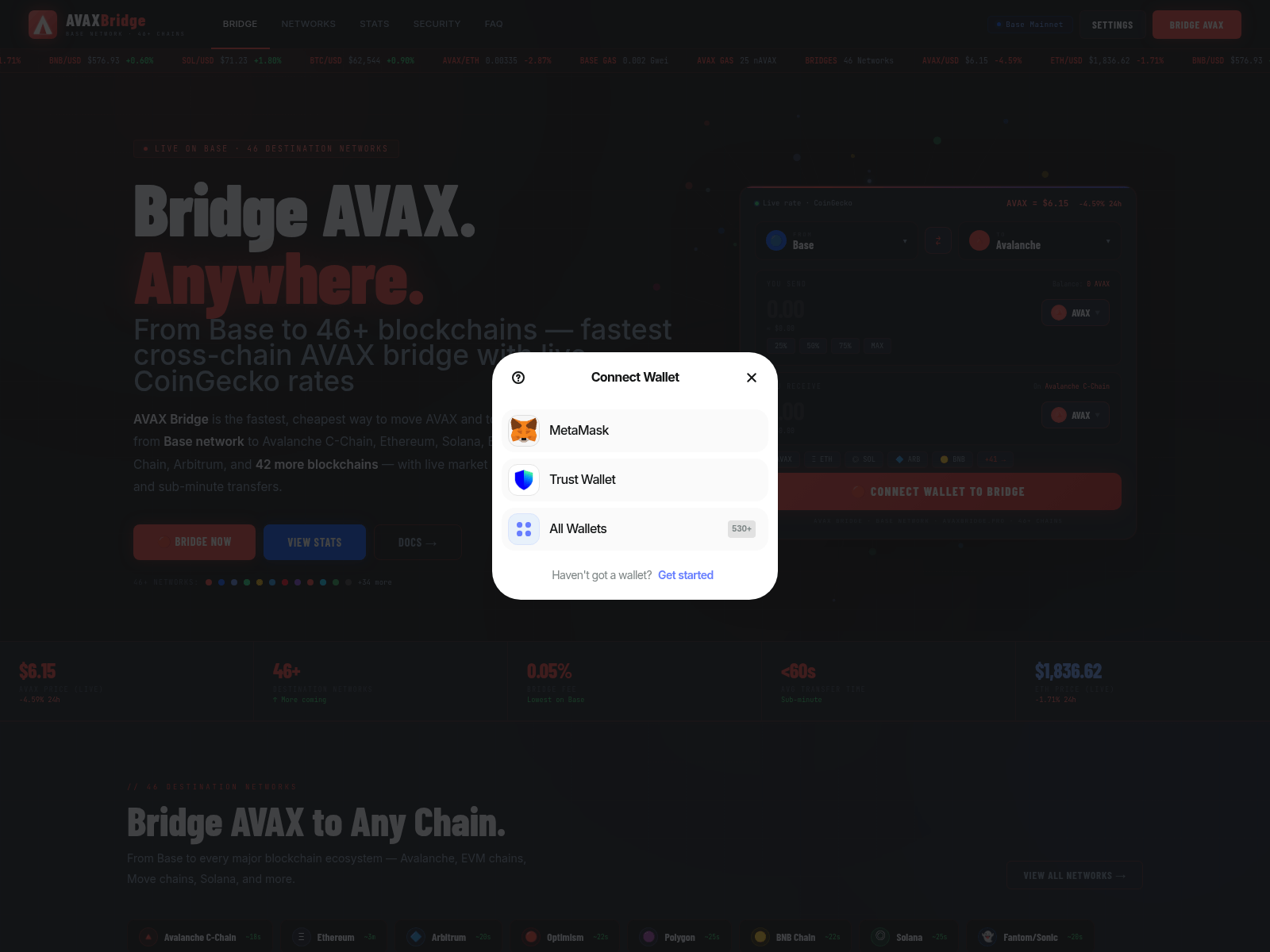 Screenshot of avaxbridge.pro