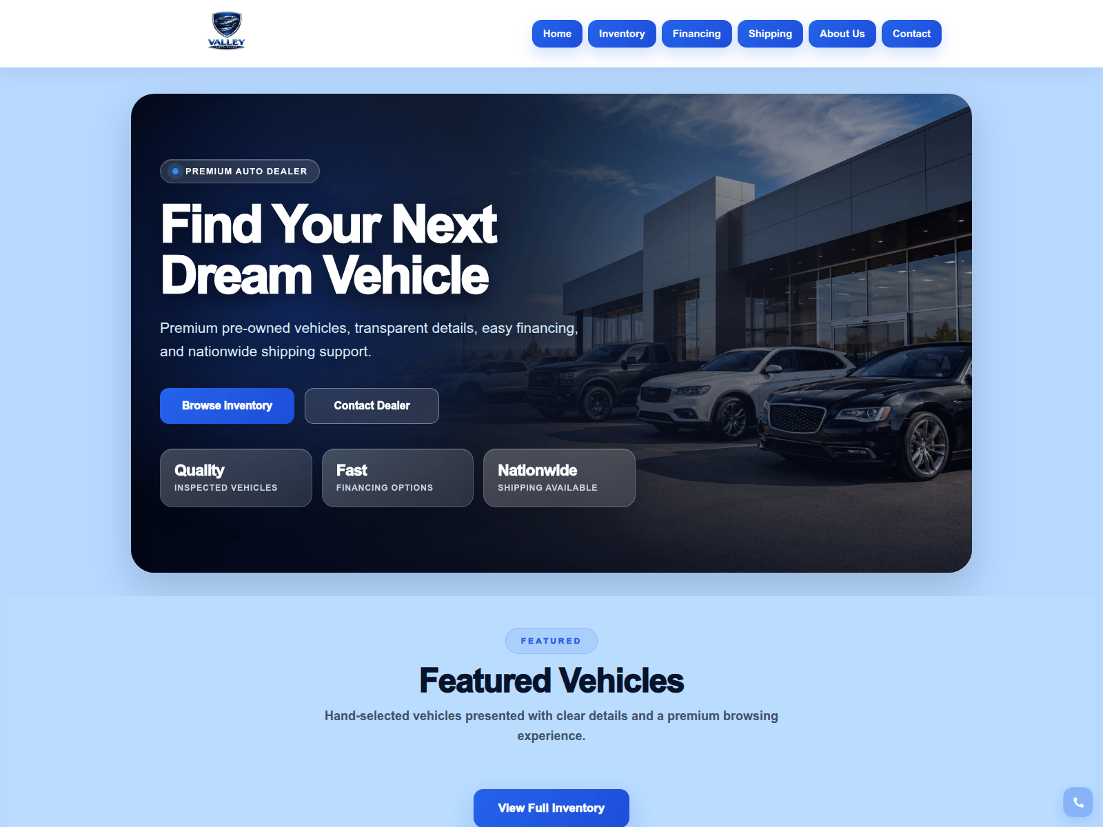 Screenshot of valley-auto-sales.com